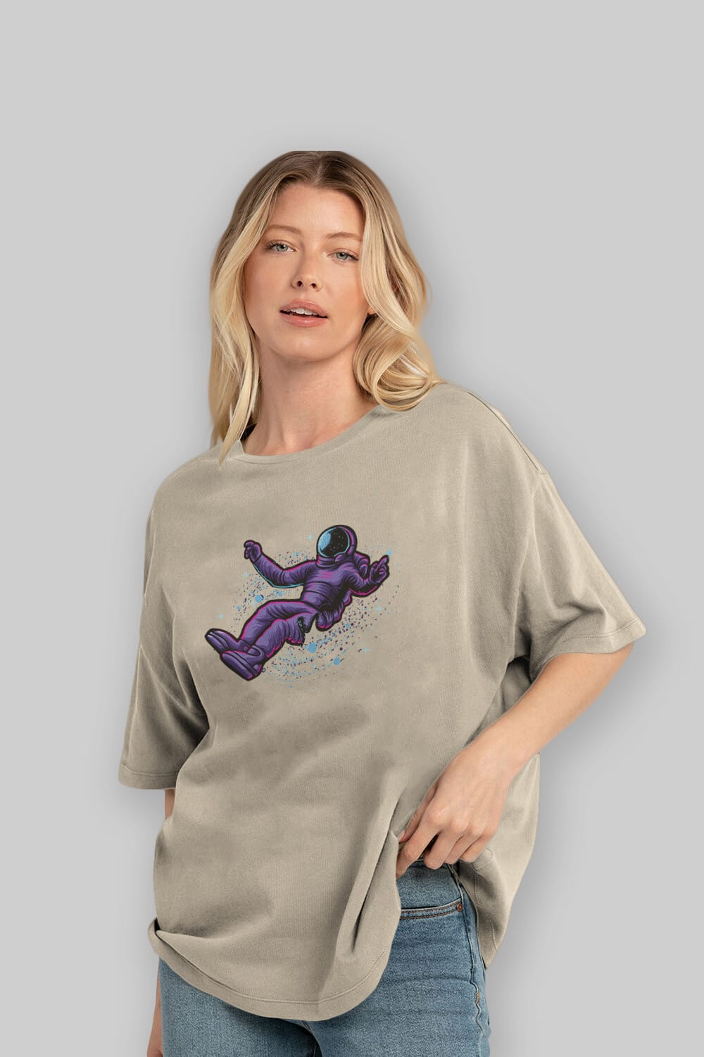 Having fun in outer space Ön Baskılı Oversize t-shirt Erkek Kadın Unisex