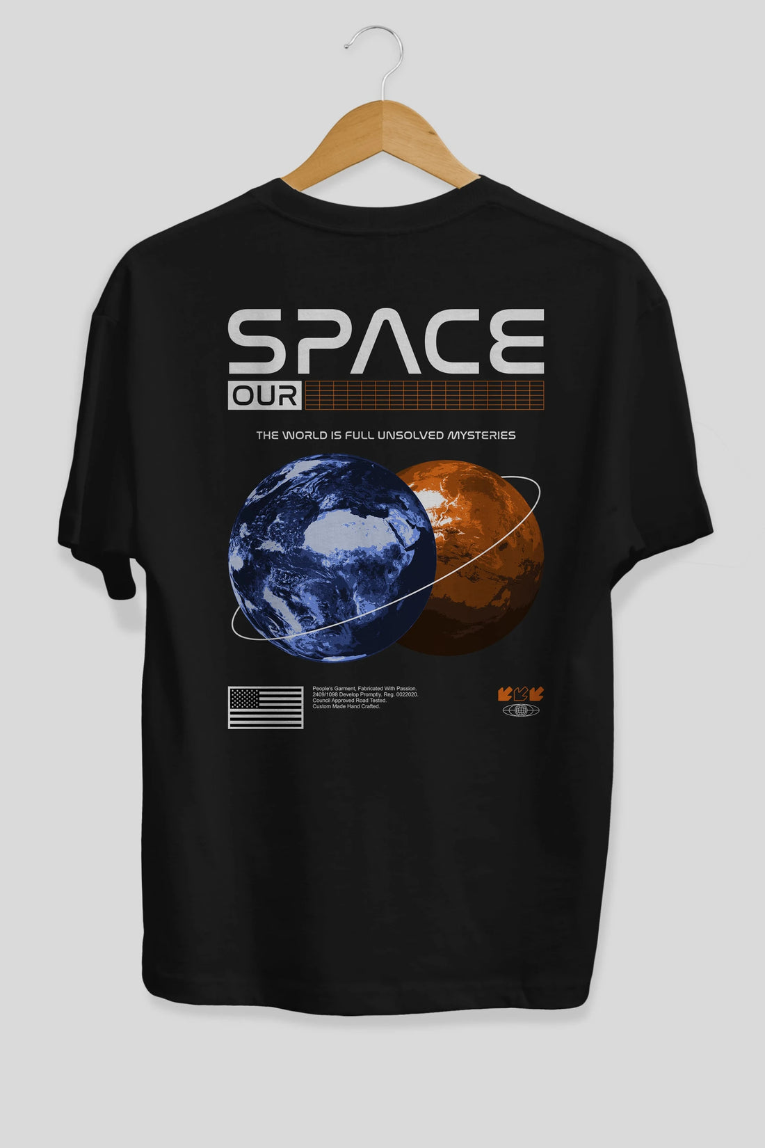 Space Our Arka Baskılı Oversize t-shirt Erkek Kadın Unisex