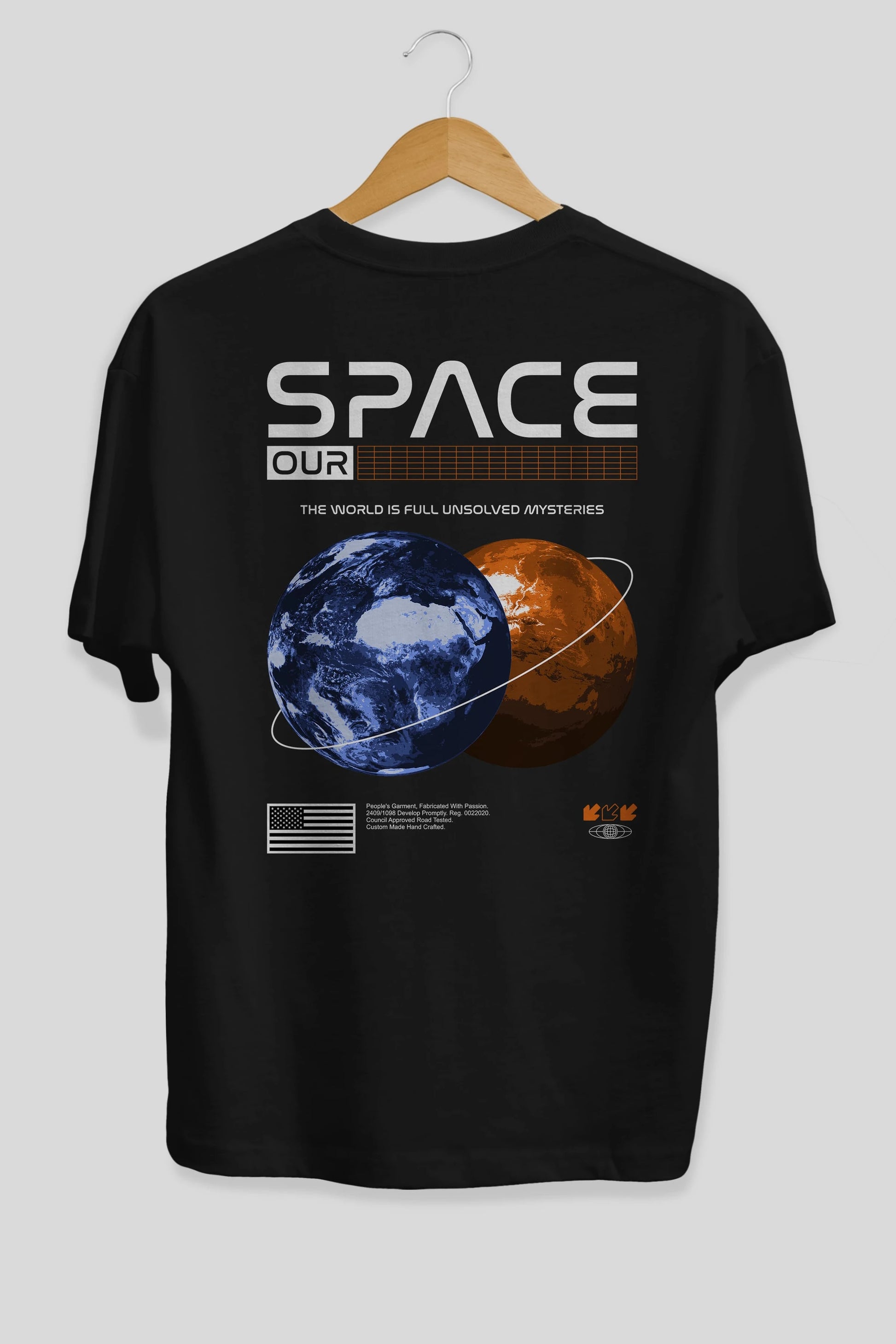 Space Our Arka Baskılı Oversize t-shirt Erkek Kadın Unisex