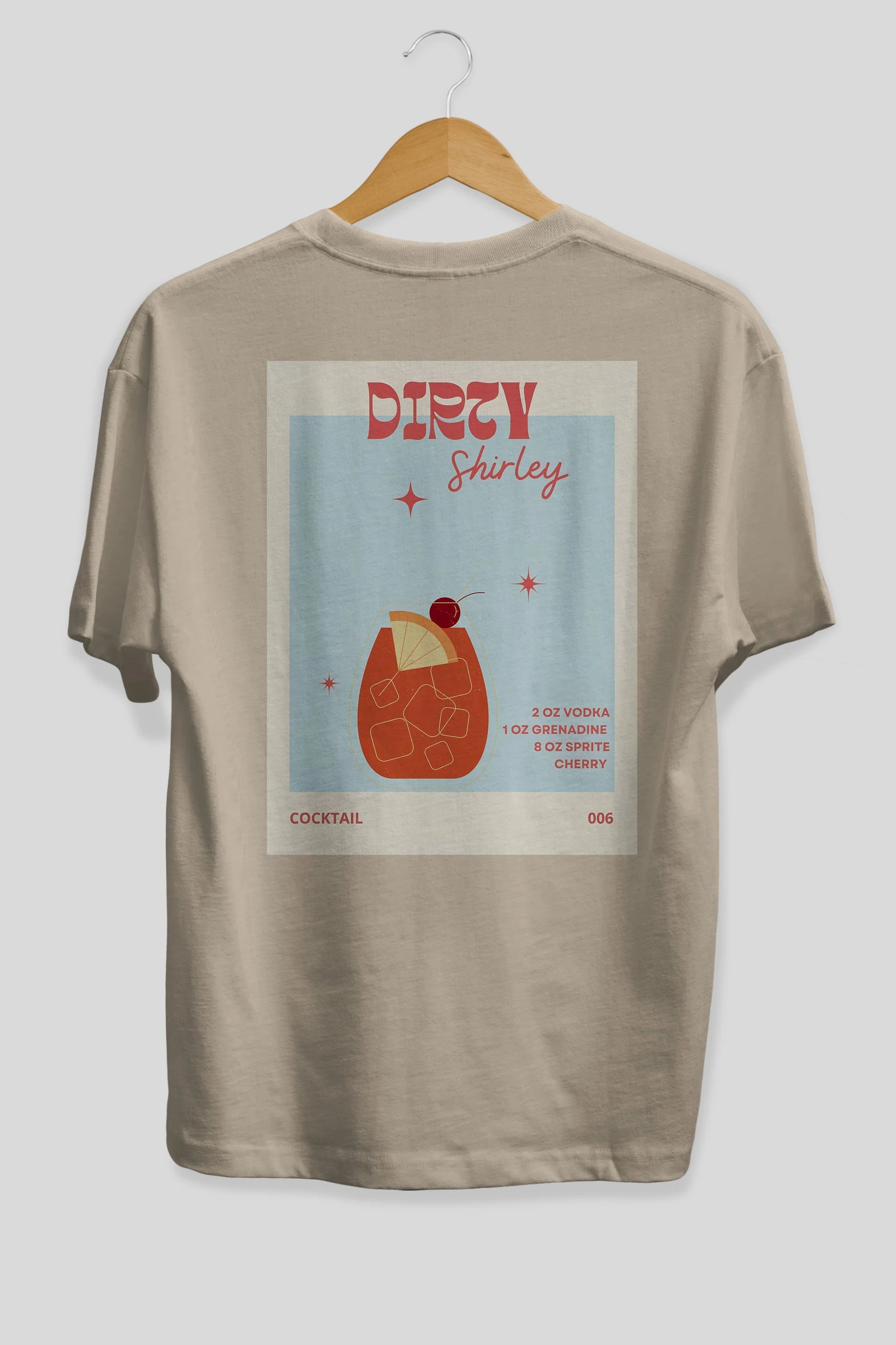 Dirty Shirley Arka Baskılı Oversize t-shirt Erkek Kadın Unisex %100 Pamuk Bisiklet Yaka tişort