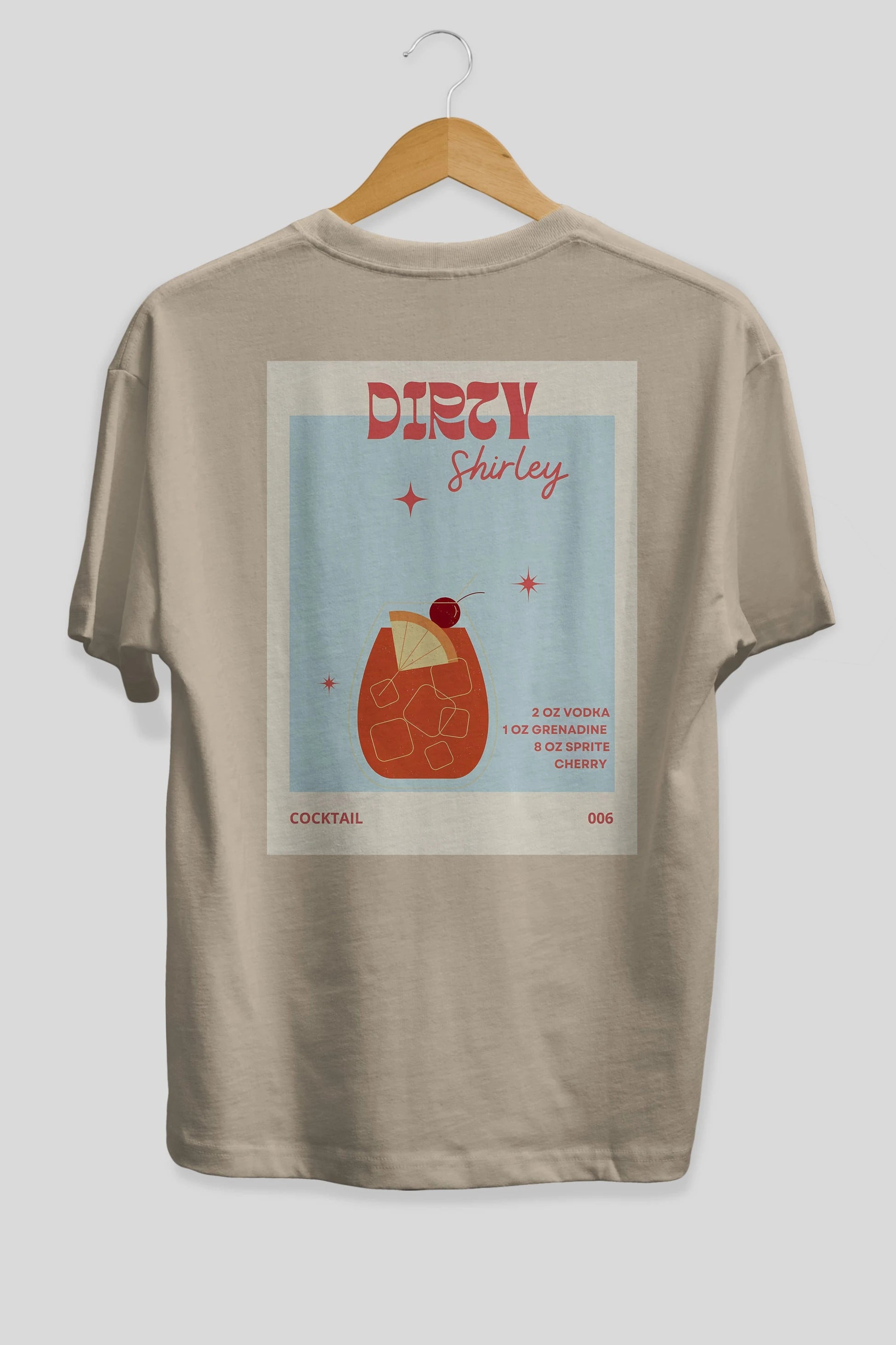 Dirty Shirley Arka Baskılı Oversize t-shirt Erkek Kadın Unisex %100 Pamuk Bisiklet Yaka tişort