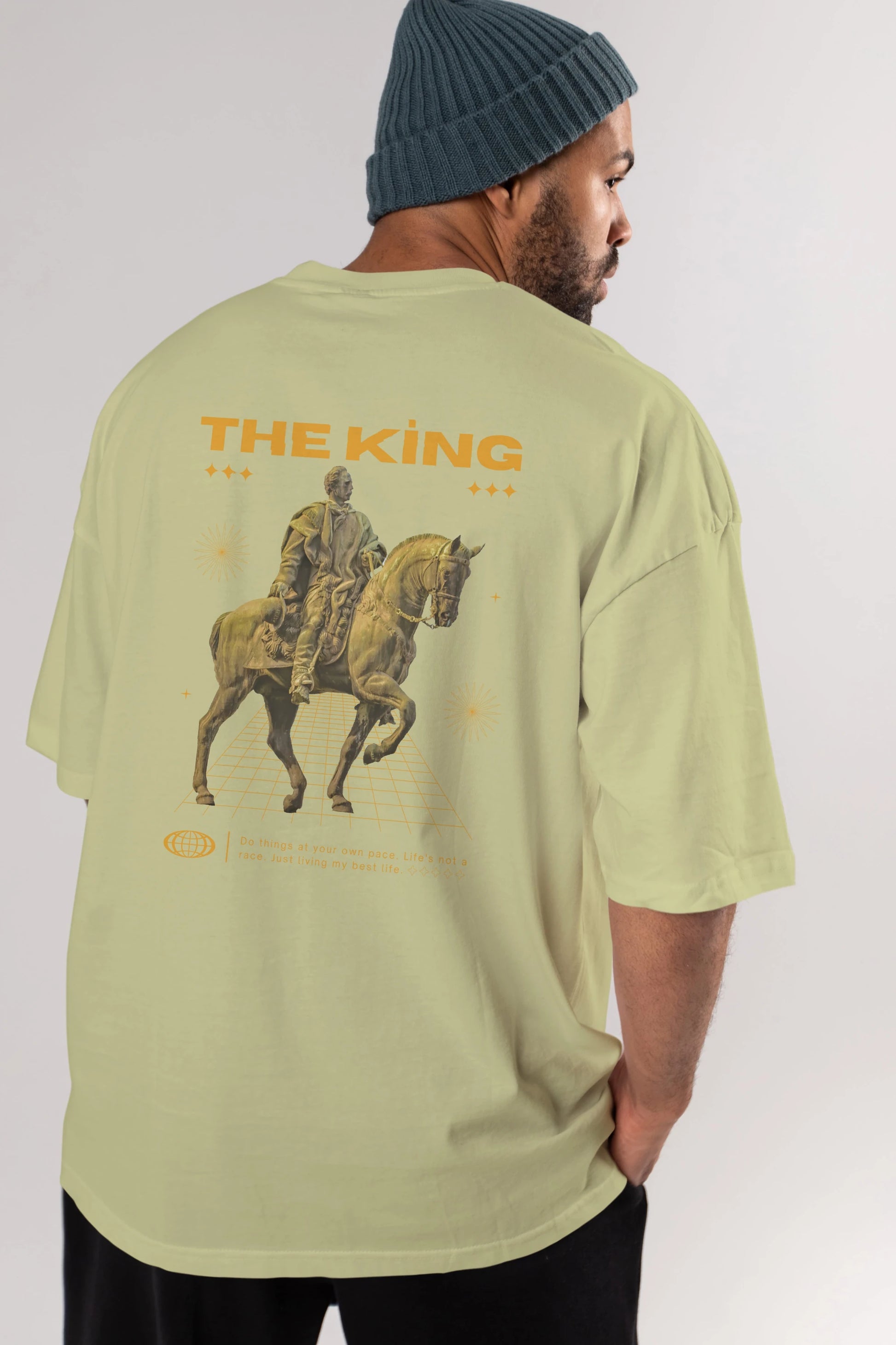 The King Yazılı Arka Baskılı Oversize t-shirt Erkek Kadın Unisex