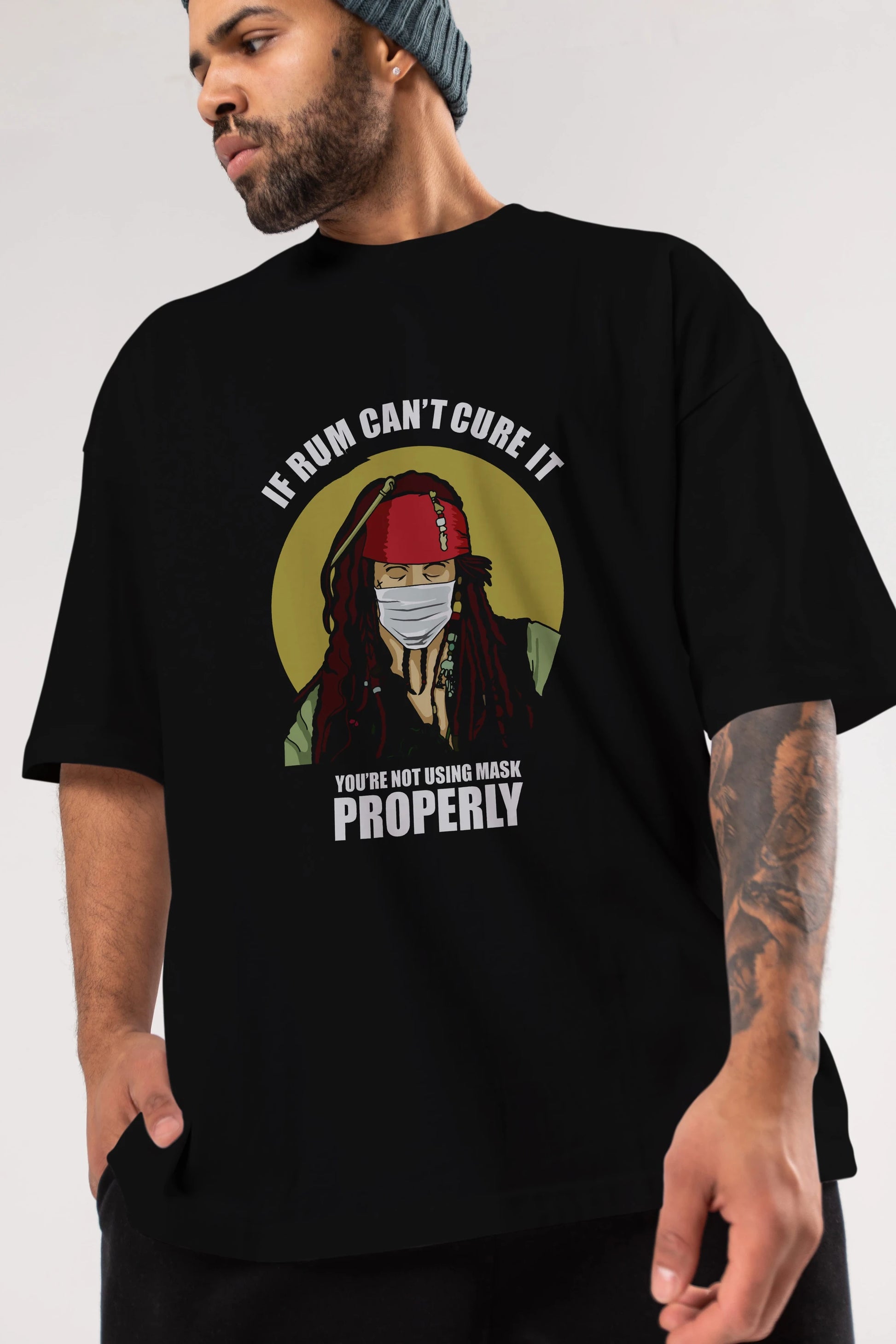 Pirates Maker Ön Baskılı Oversize t-shirt Erkek Kadın Unisex %100 Pamuk tişort
