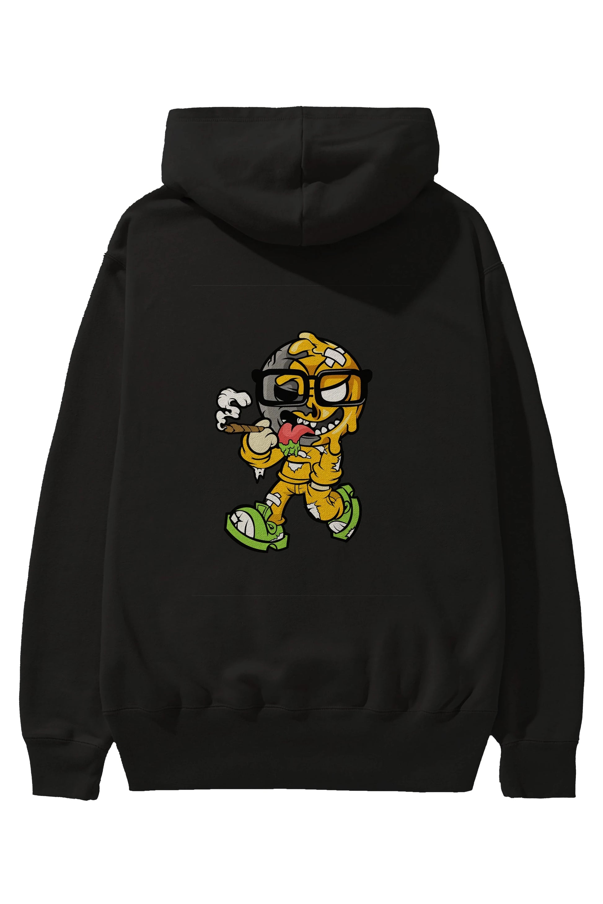 Eyeball Smoker Arka Baskılı Hoodie Oversize Kapüşonlu Sweatshirt Erkek Kadın Unisex