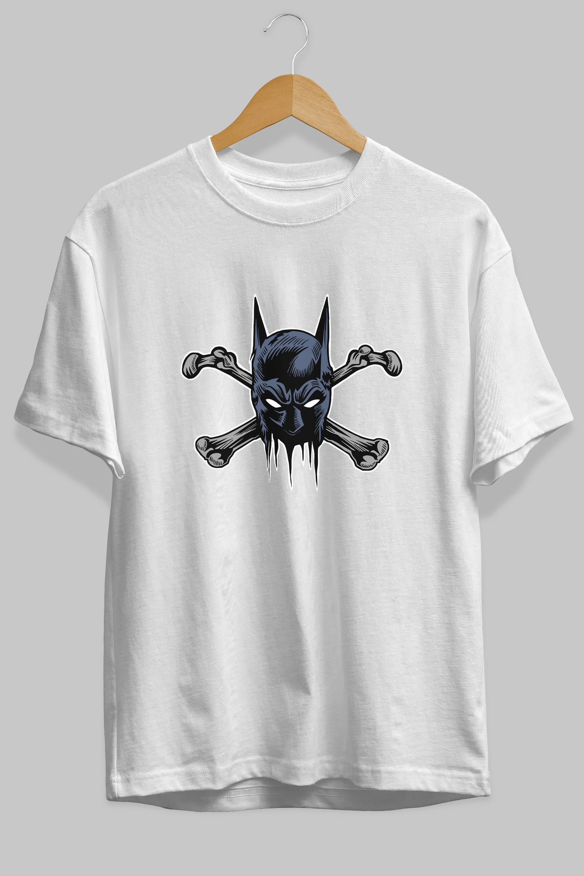 Batbones Ön Baskılı Oversize t-shirt Erkek Kadın Unisex %100 Pamuk tişort
