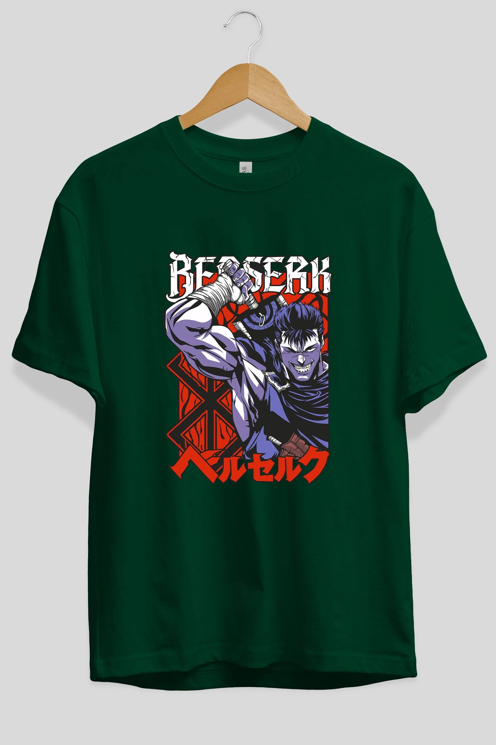 GUTS berserk Anime Ön Baskılı Oversize t-shirt %100 pamuk Erkek Kadın Unisex