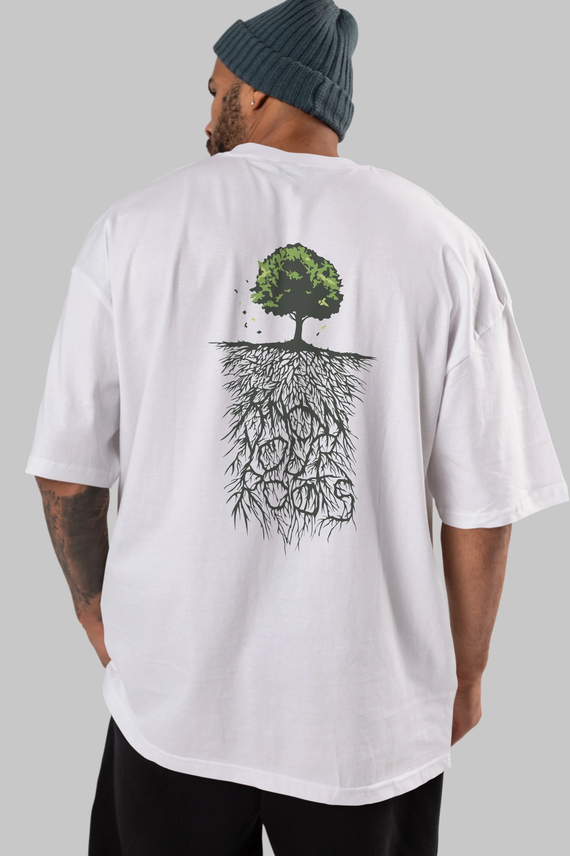 Know Your Roots Arka Baskılı Oversize t-shirt %100 pamuk Erkek Kadın Unisex