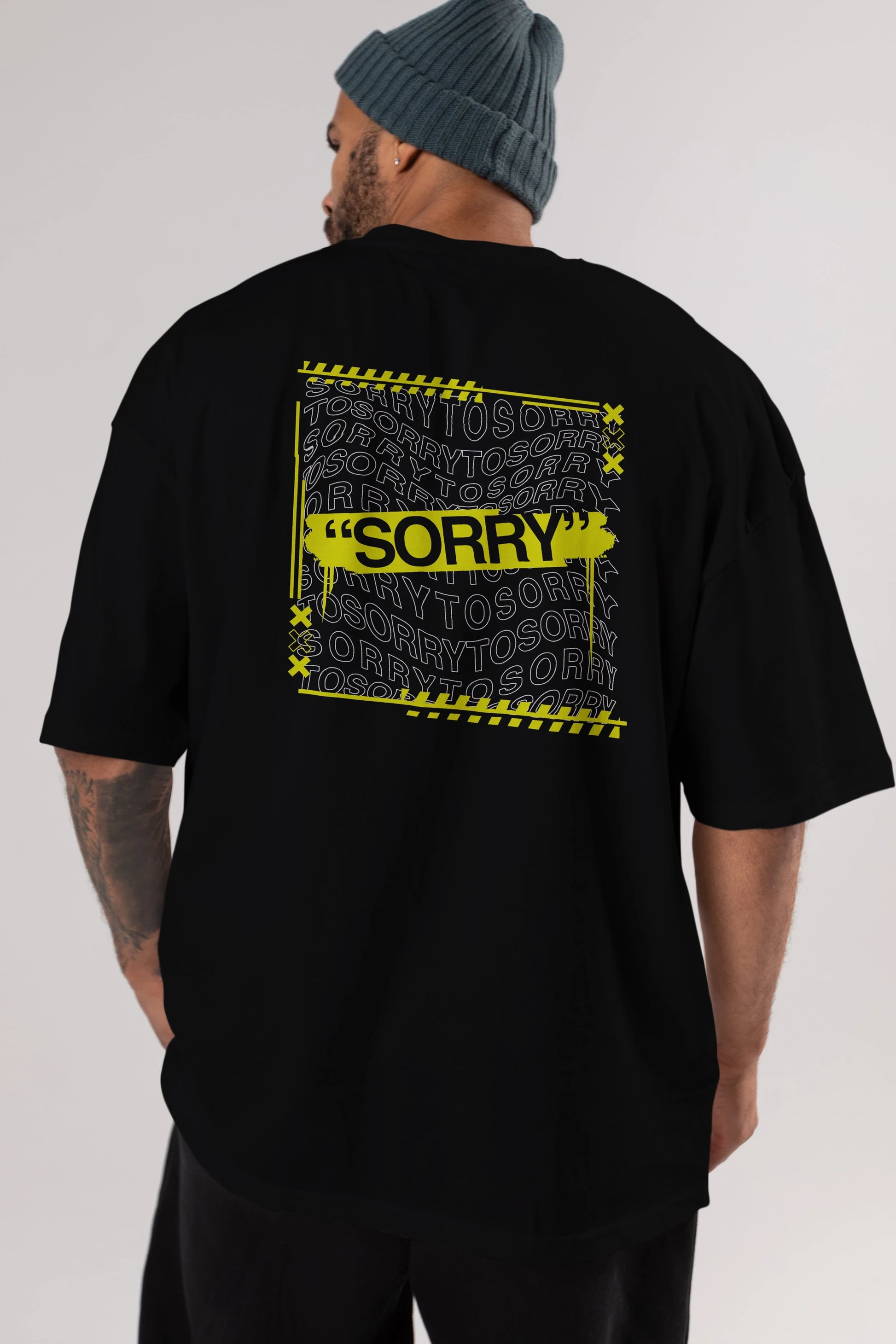 Sorry to Sorry Arka Baskılı Oversize t-shirt Erkek Kadın Unisex