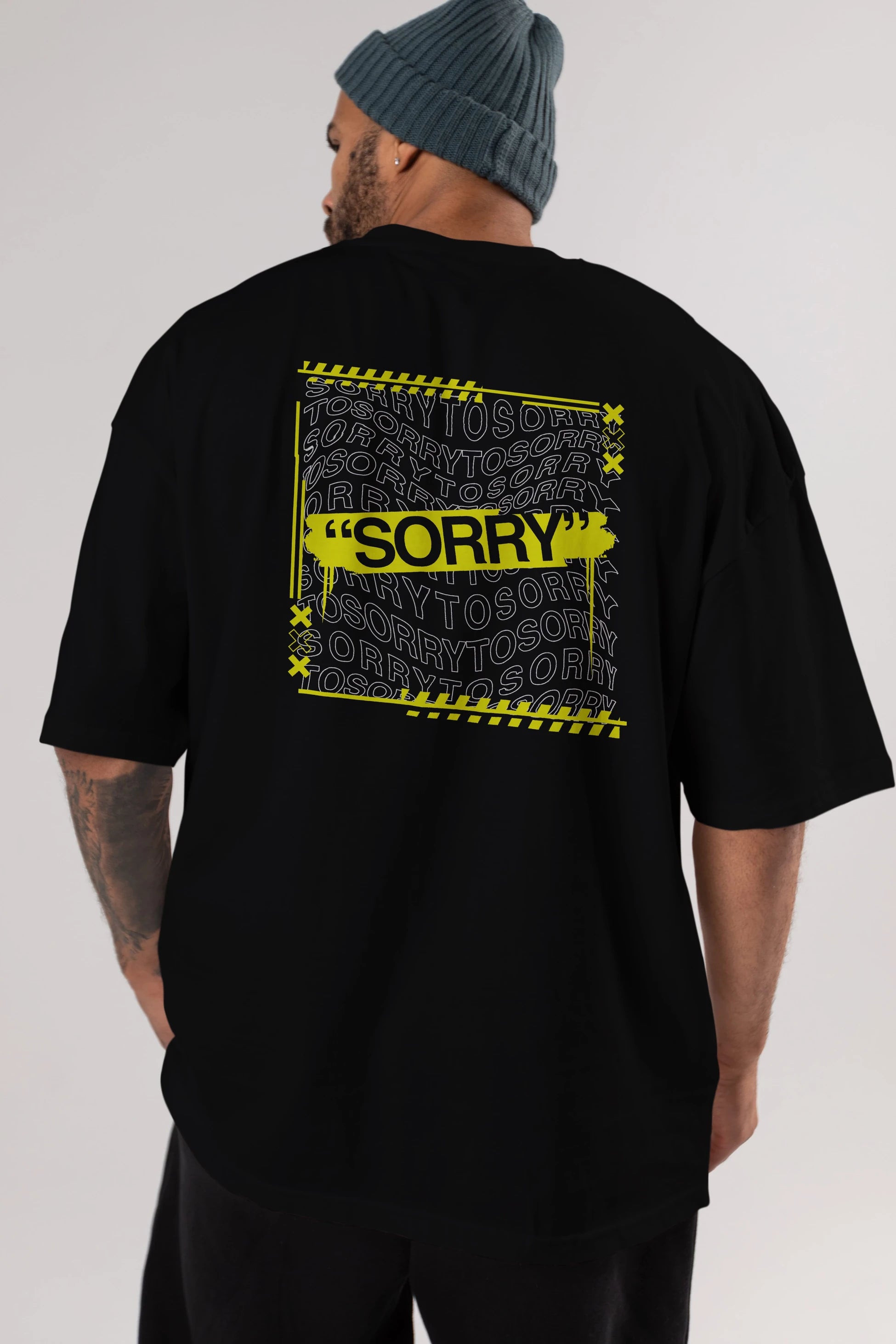 Sorry to Sorry Arka Baskılı Oversize t-shirt Erkek Kadın Unisex