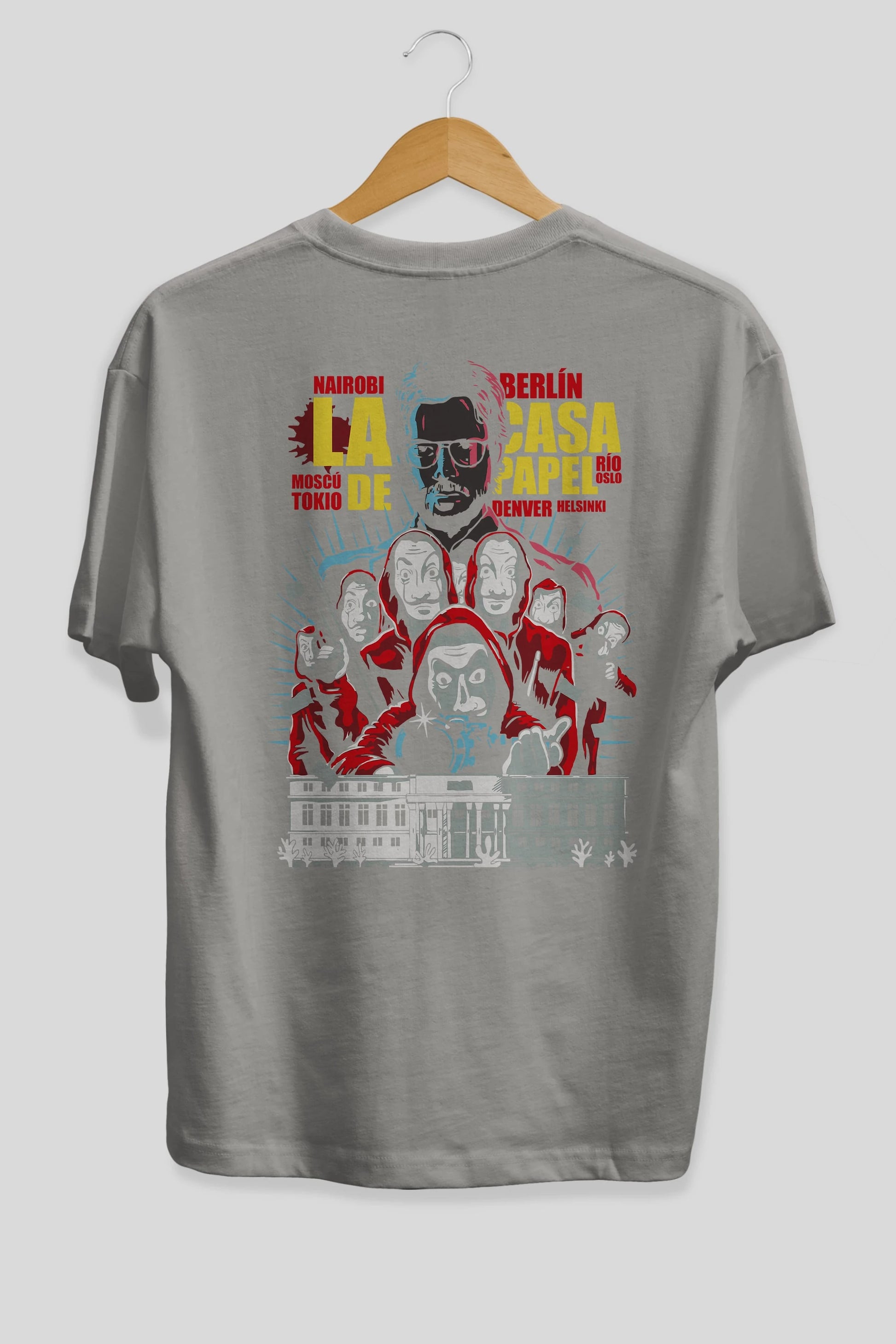 La Casa De Papel (6) Arka Baskılı Oversize t-shirt Erkek Kadın Unisex %100 Pamuk Bisiklet Yaka tişort