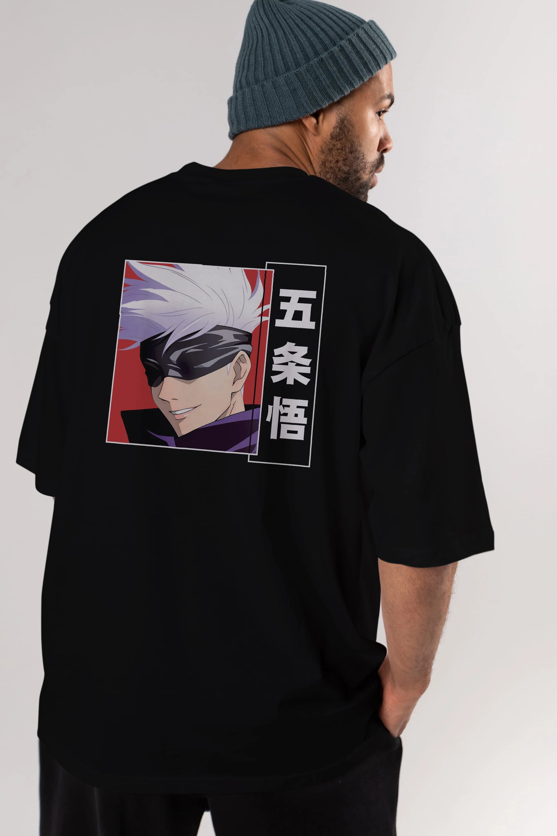 SATORU GOJO Anime Arka Baskılı Oversize t-shirt Erkek Kadın Unisex