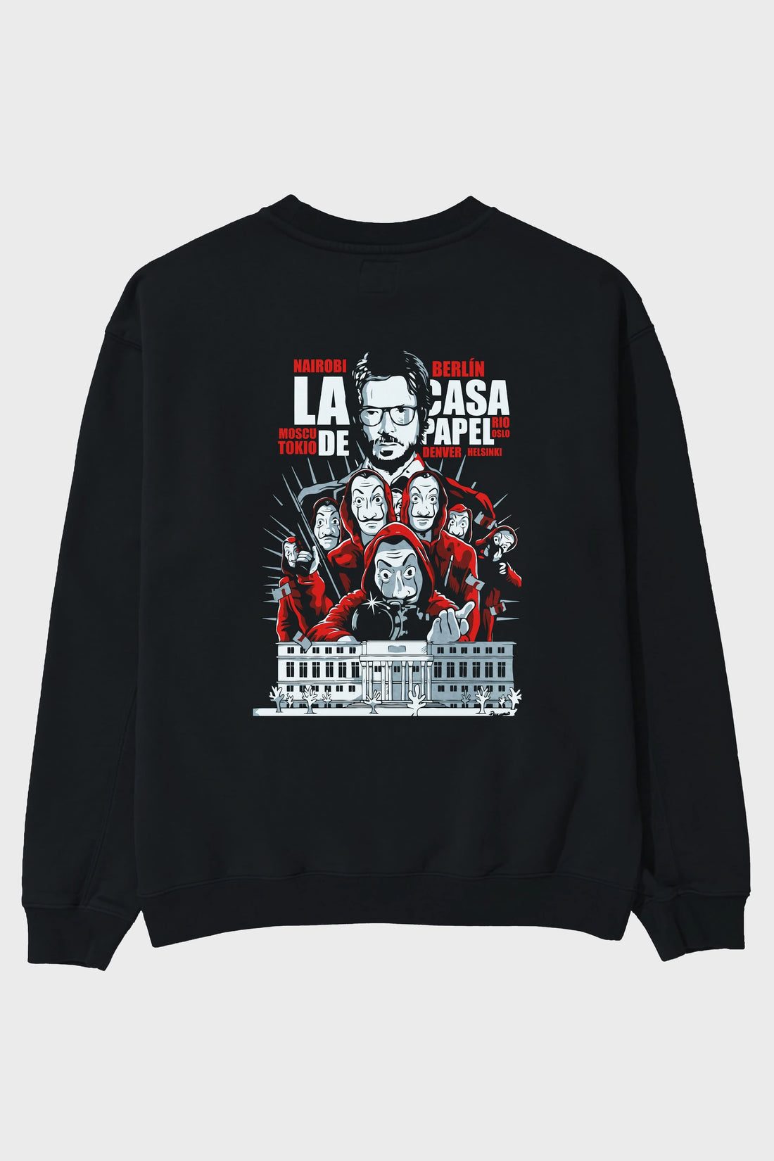 La Casa De Papel (2) Arka Baskılı Oversize Sweatshirt Erkek Kadın Unisex