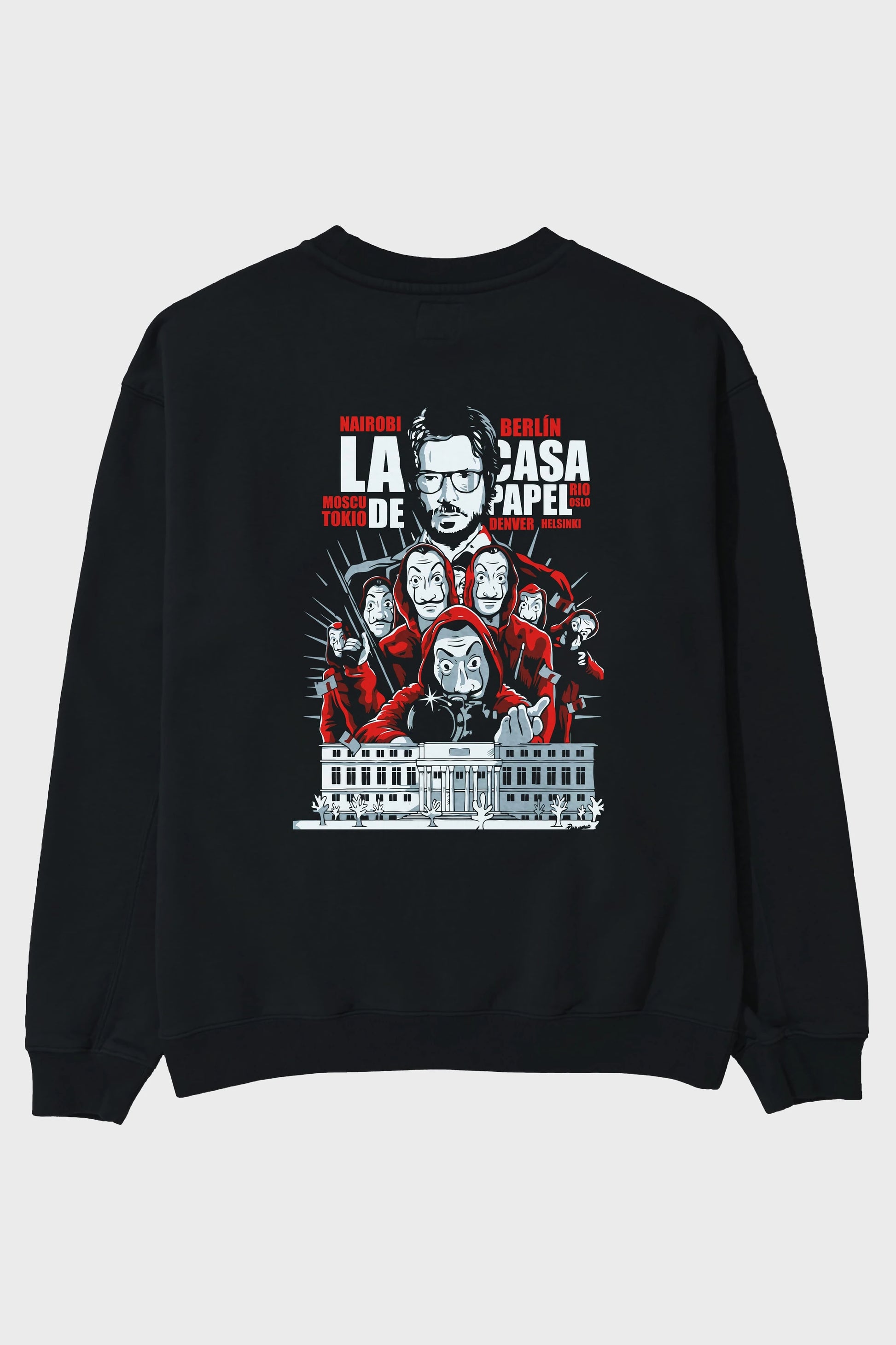 La Casa De Papel (2) Arka Baskılı Oversize Sweatshirt Erkek Kadın Unisex