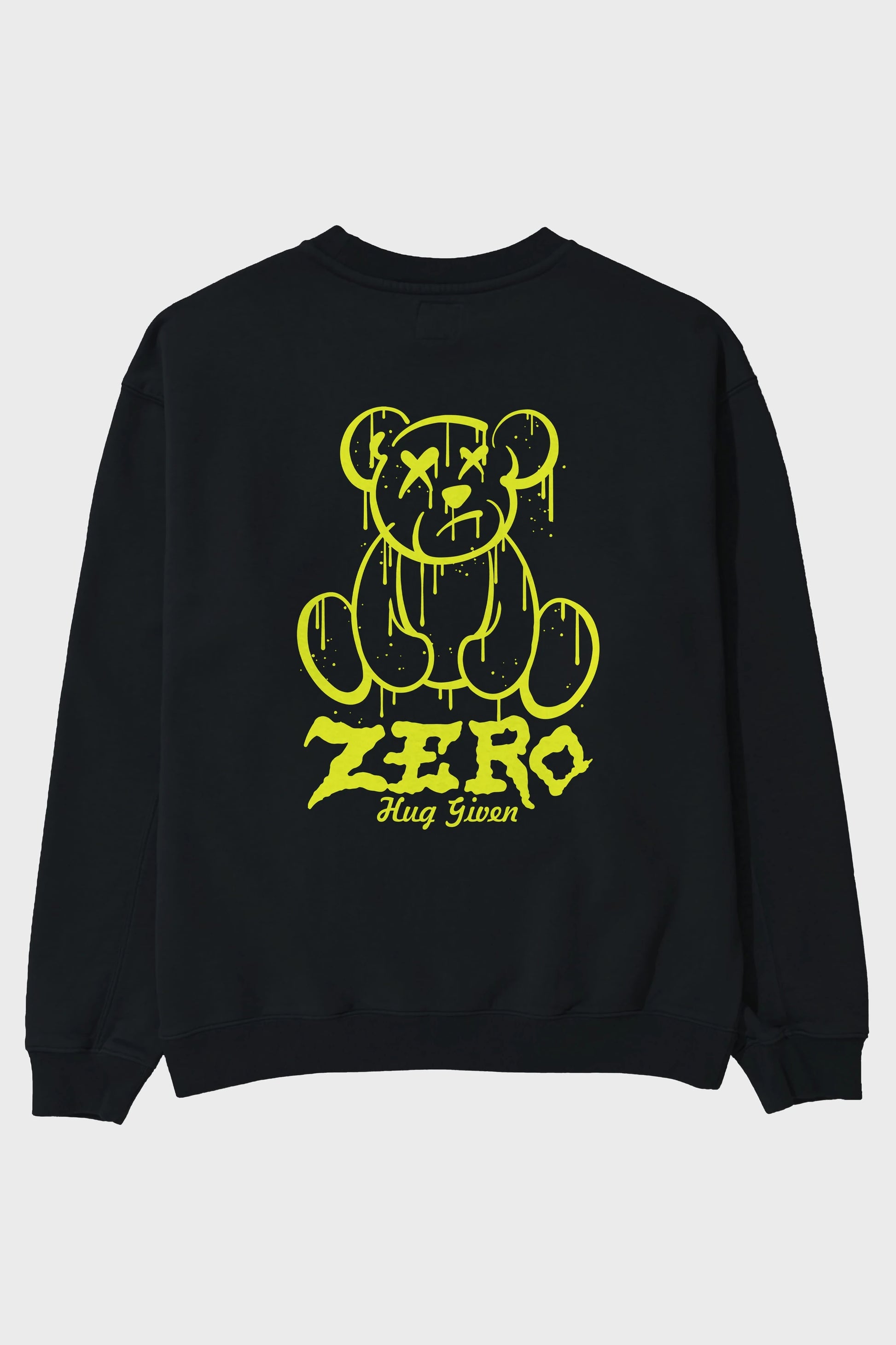 Zero Hug Given Bear Arka Baskılı Oversize Sweatshirt Erkek Kadın Unisex