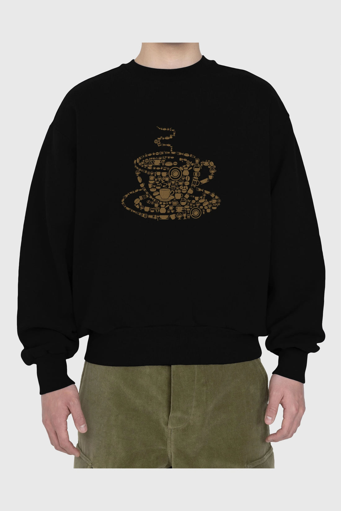 Coffee Ön Baskılı Oversize Sweatshirt Erkek Kadın Unisex