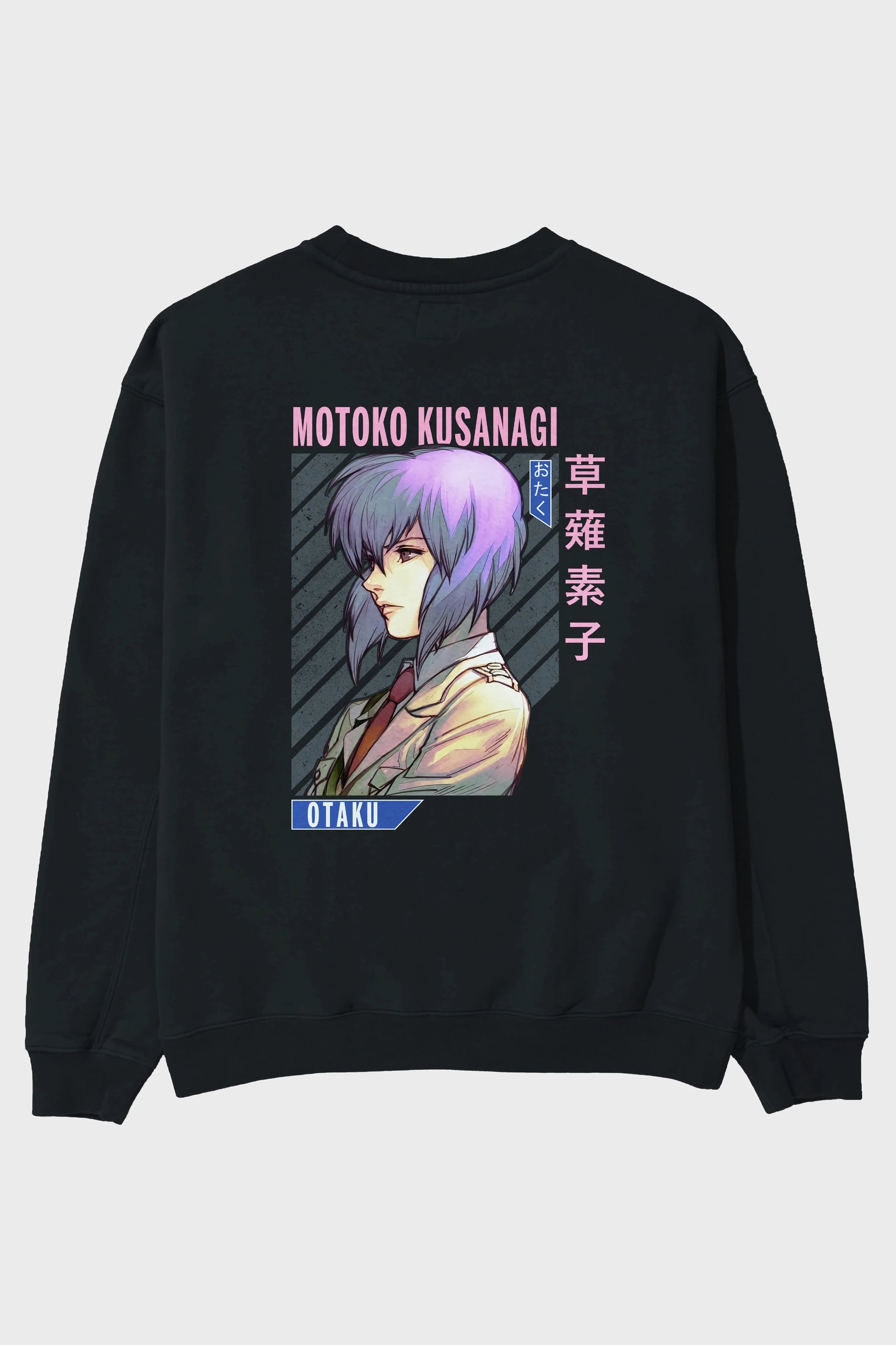 Motoko Kusanagi 4 Anime Arka Baskılı Oversize Sweatshirt Erkek Kadın Unisex