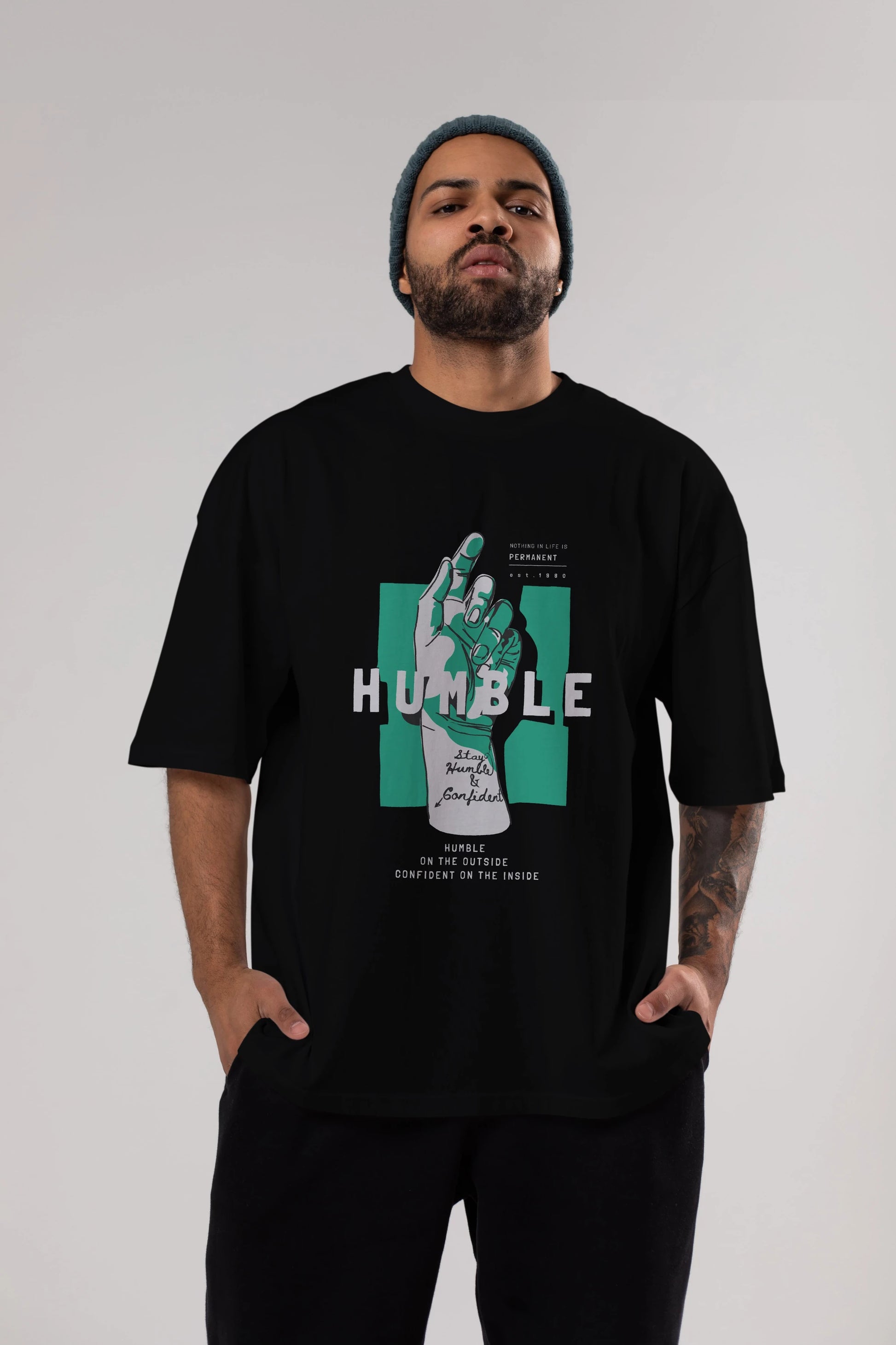 Humble Ön Baskılı Oversize t-shirt Erkek Kadın Unisex