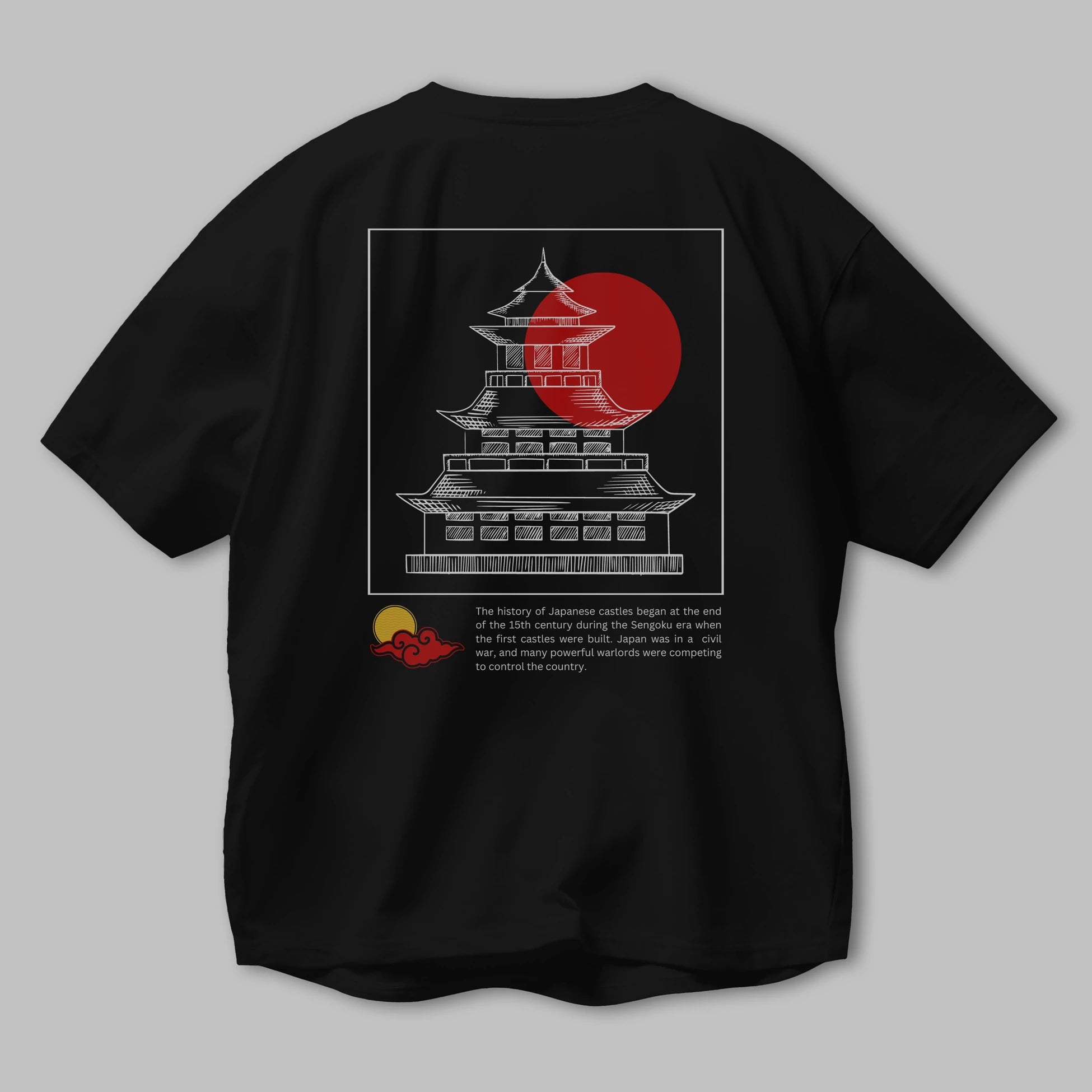 Retro Japanese Arka Baskılı Oversize t-shirt Erkek Kadın Unisex