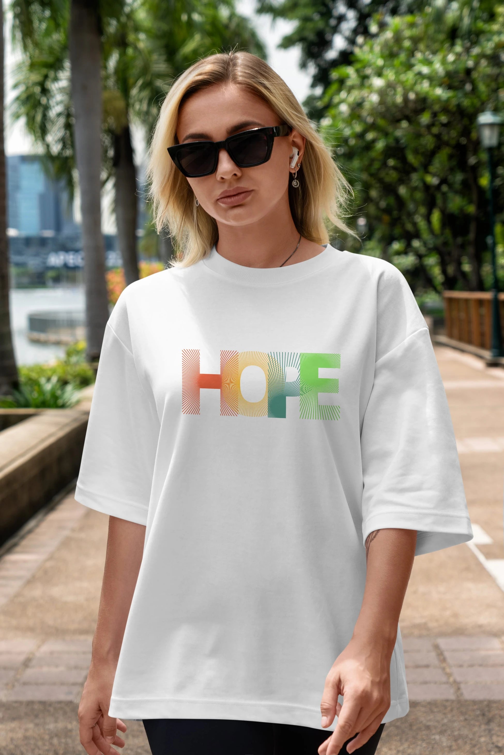 Hope Ön Baskılı Oversize t-shirt Erkek Kadın Unisex