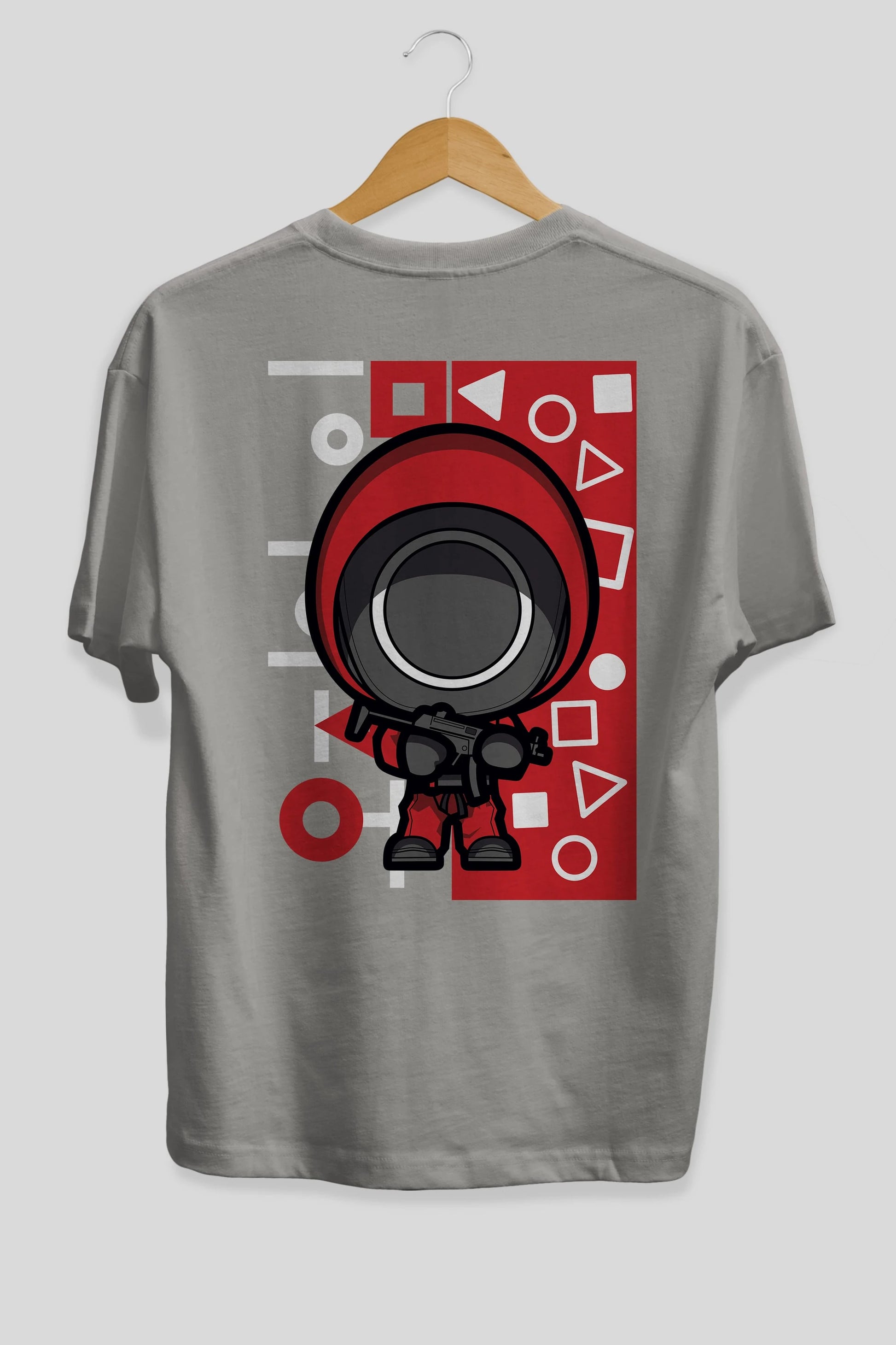 Squid Game (4) Arka Baskılı Oversize t-shirt Erkek Kadın Unisex %100 Pamuk Bisiklet Yaka tişort