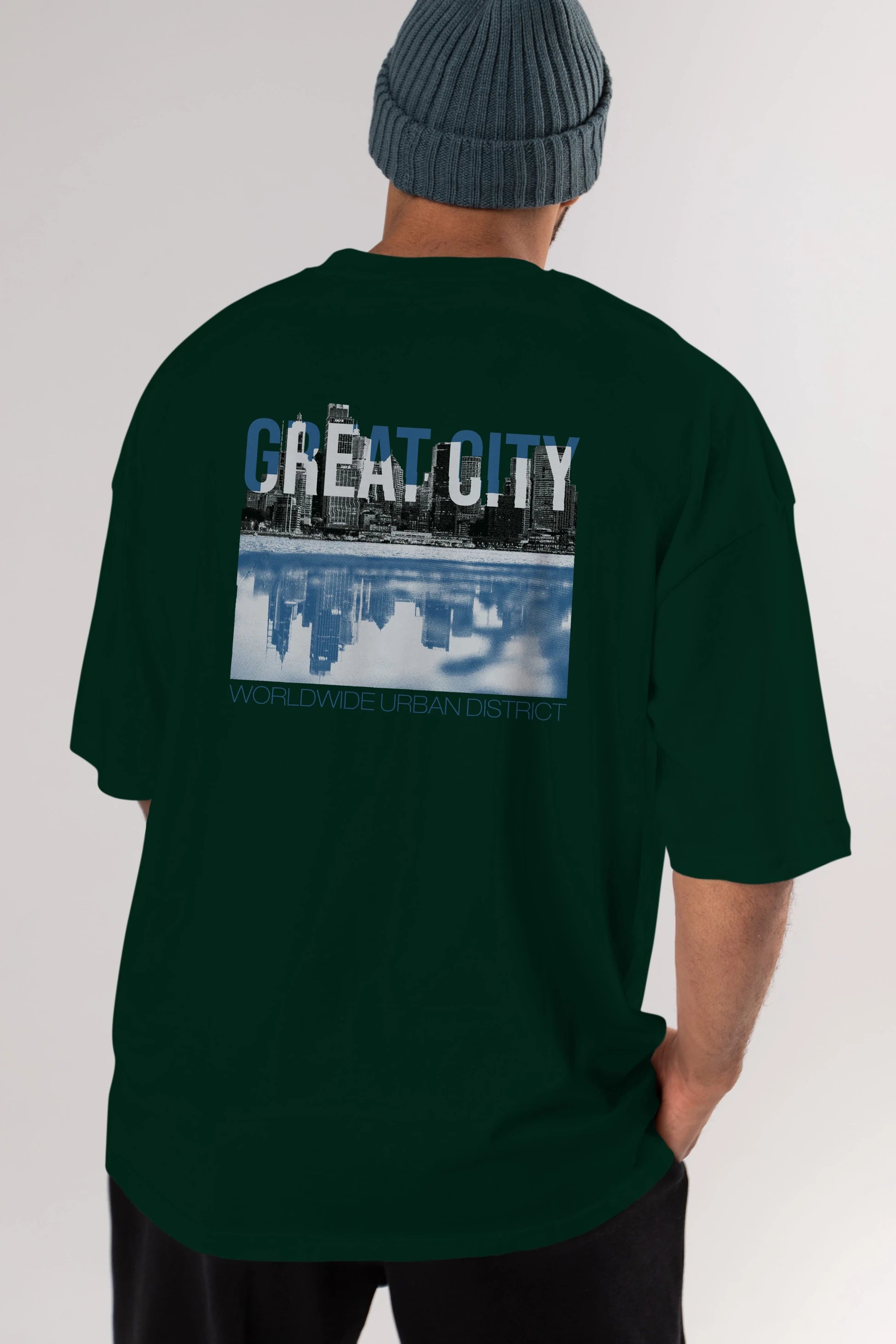 Great City Arka Baskılı Oversize t-shirt Erkek Kadın Unisex