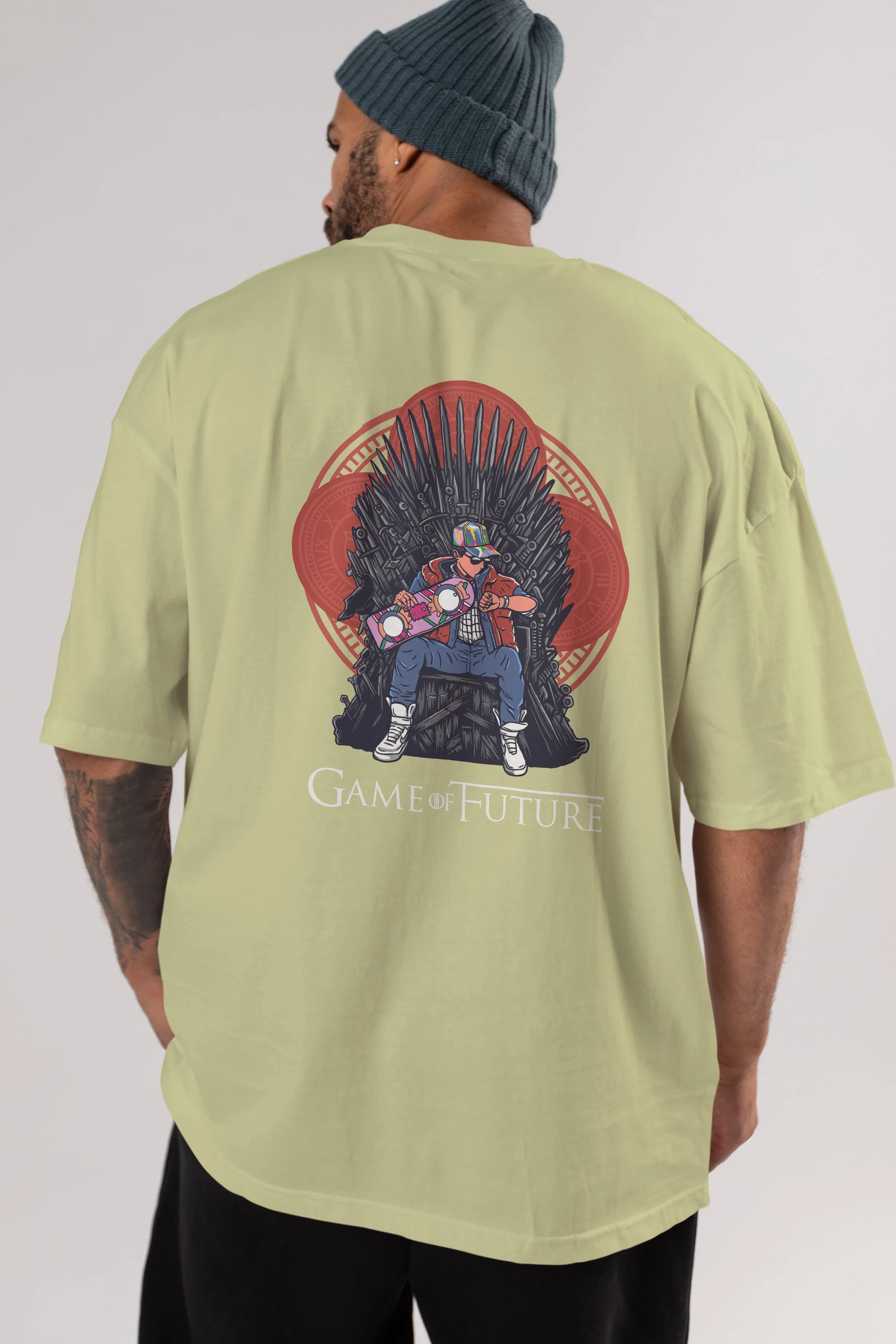 Game Of Future Arka Baskılı Oversize t-shirt Erkek Kadın Unisex %100 Pamuk