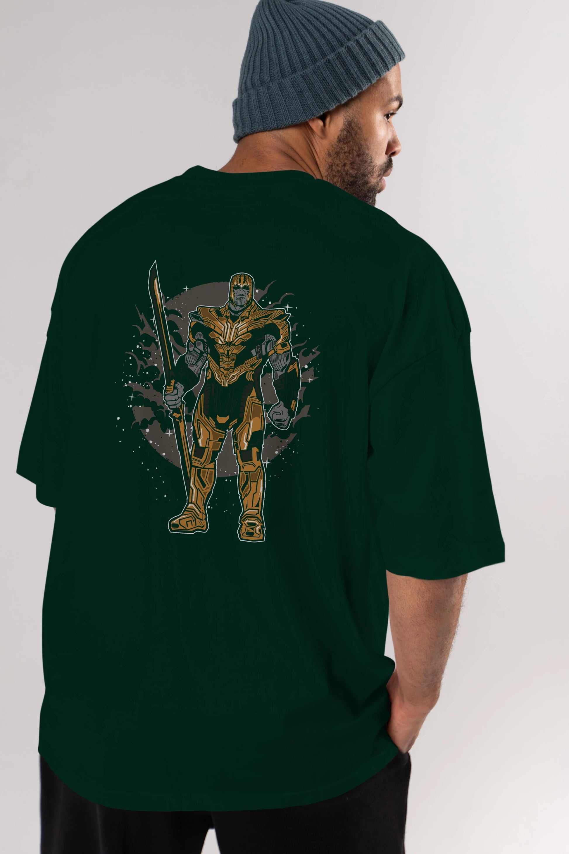 Thanos Arka Baskılı Oversize t-shirt Erkek Kadın Unisex %100 Pamuk