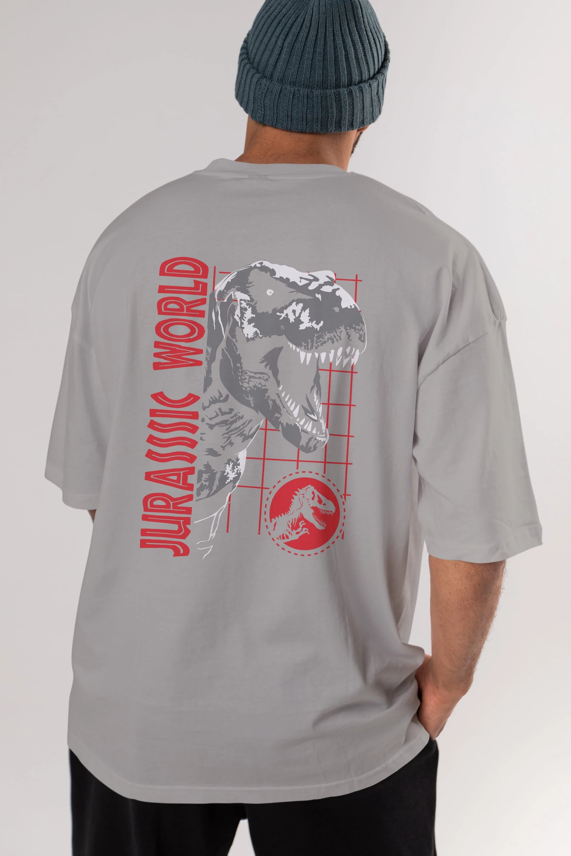 Jurassic Park (2) Arka Baskılı Oversize t-shirt Erkek Kadın Unisex %100 Pamuk Bisiklet Yaka tişort