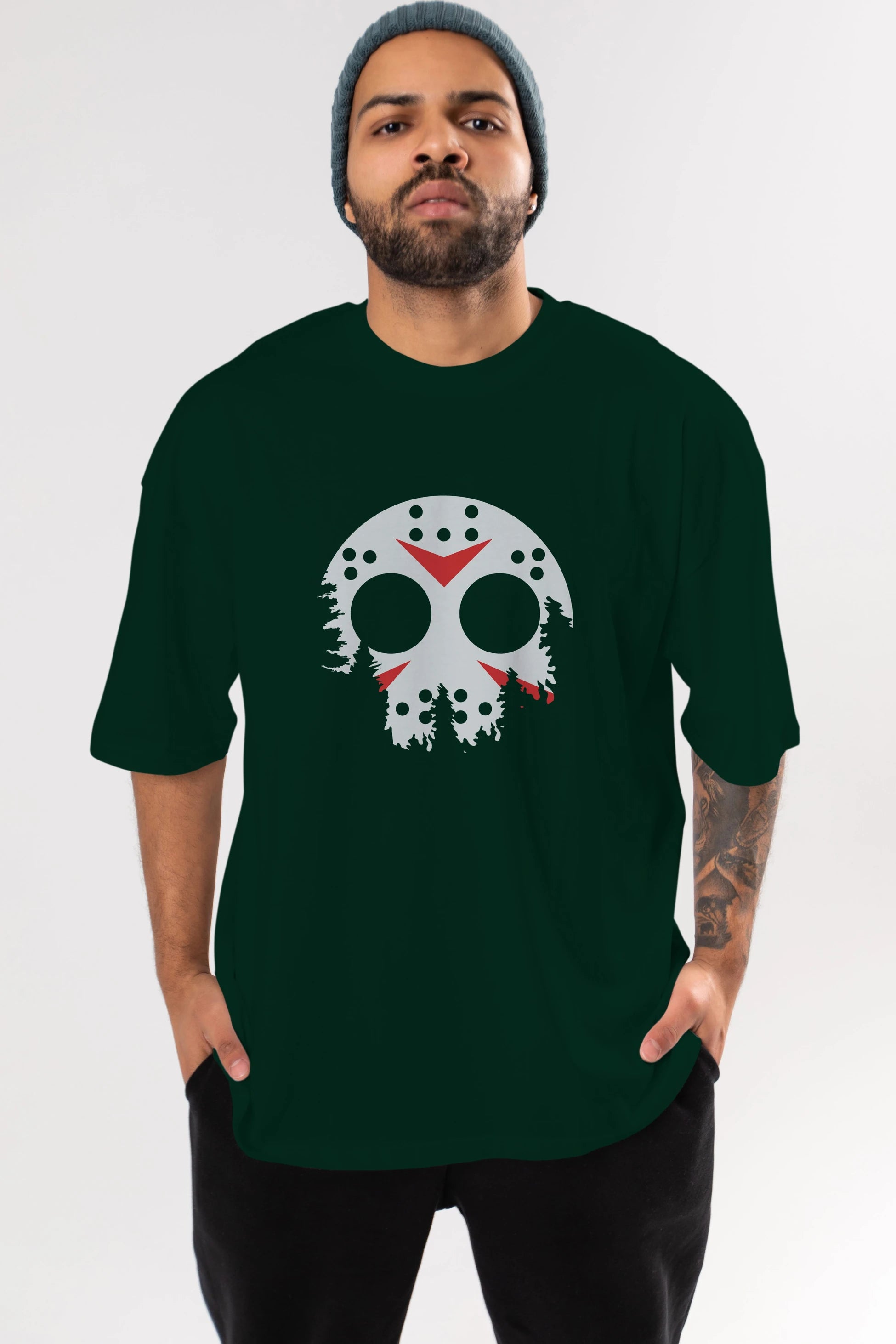 Jason Moon Ön Baskılı Oversize t-shirt %100 pamuk Erkek Kadın Unisex