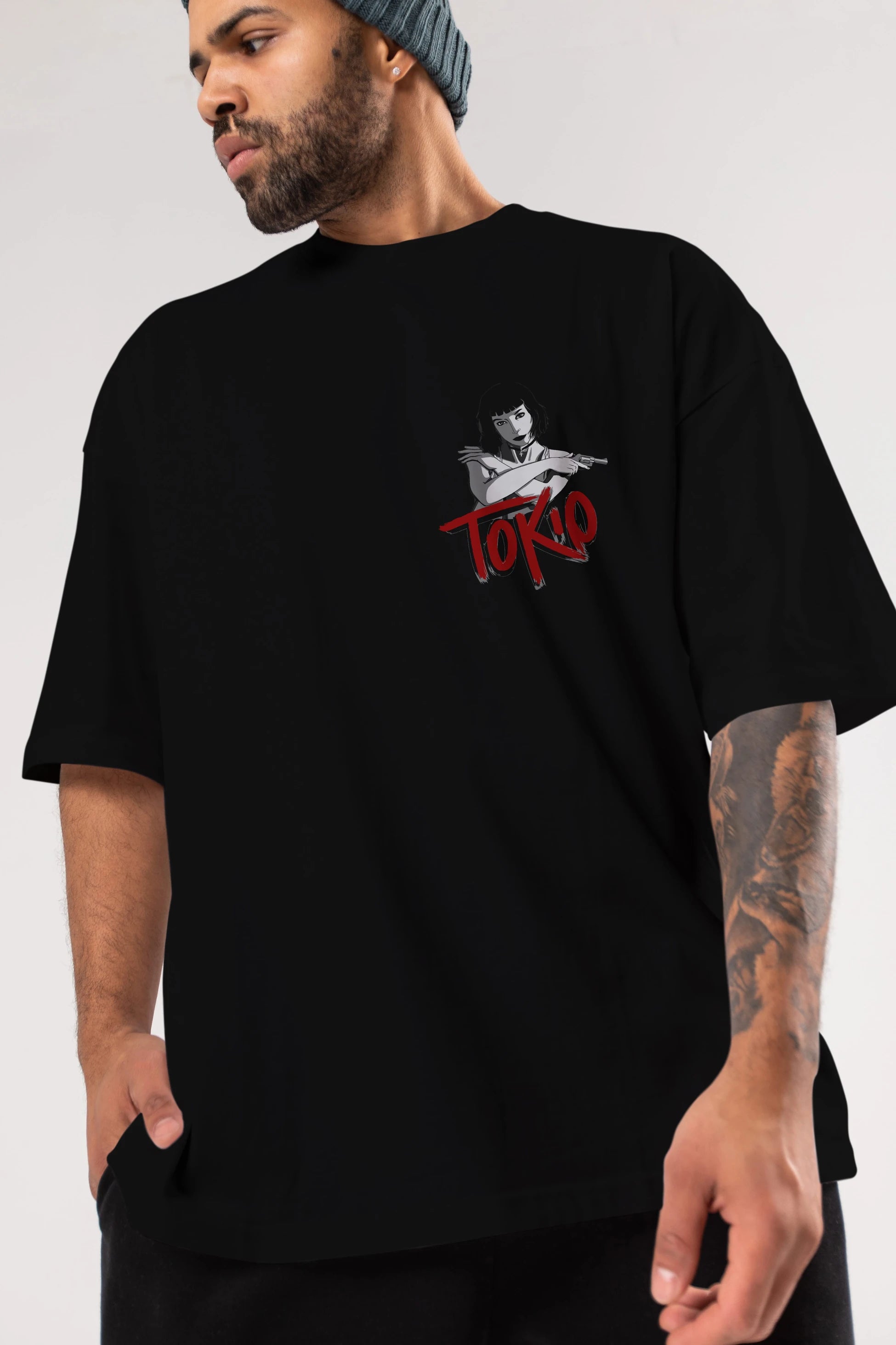 La Casa De Papel (10) Ön Sol Baskılı Oversize t-shirt Erkek Kadın Unisex %100 Pamuk Bisiklet Yaka tişort