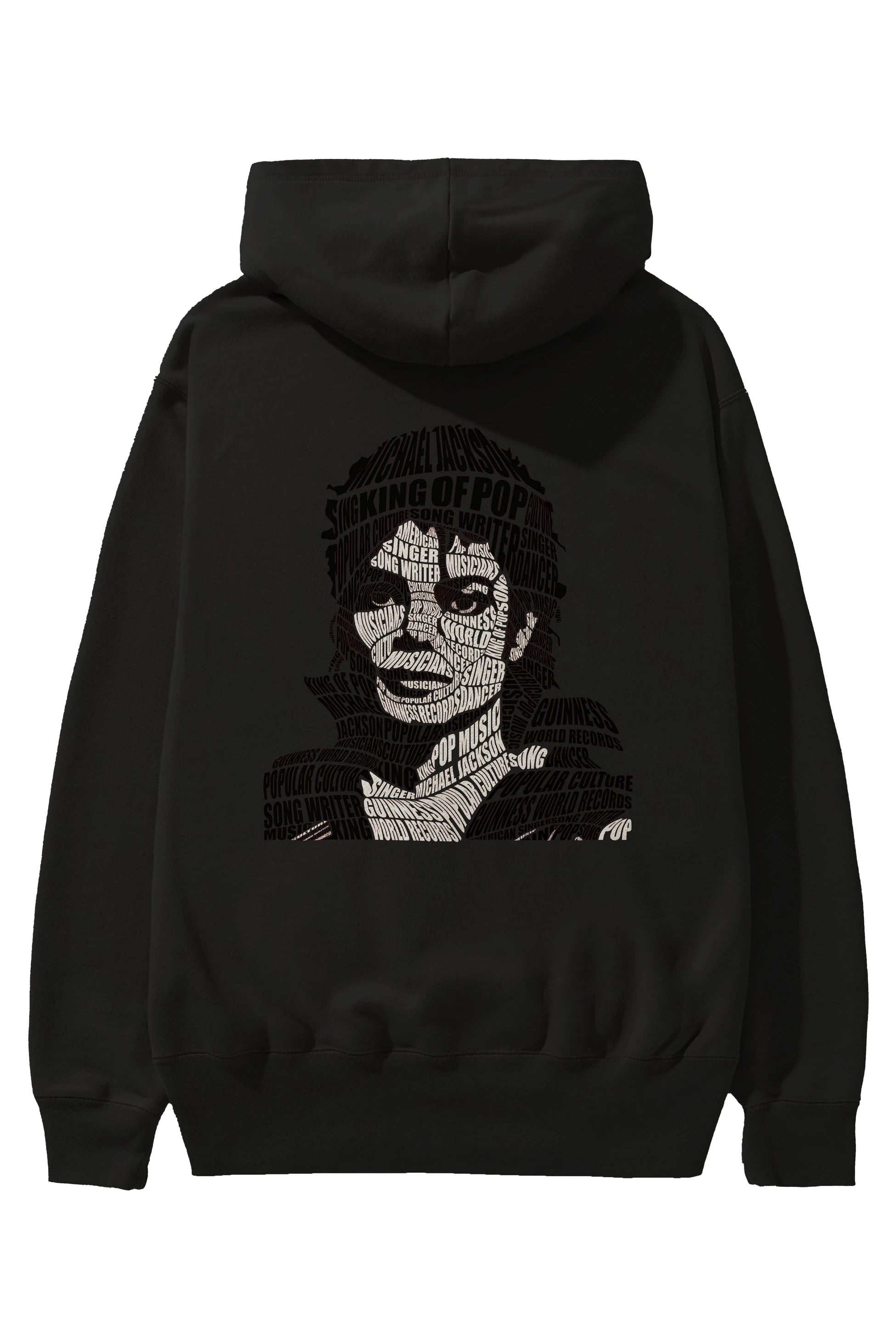 Michael Jackson Calligram Arka Baskılı Hoodie Oversize Kapüşonlu Sweatshirt Erkek Kadın Unisex