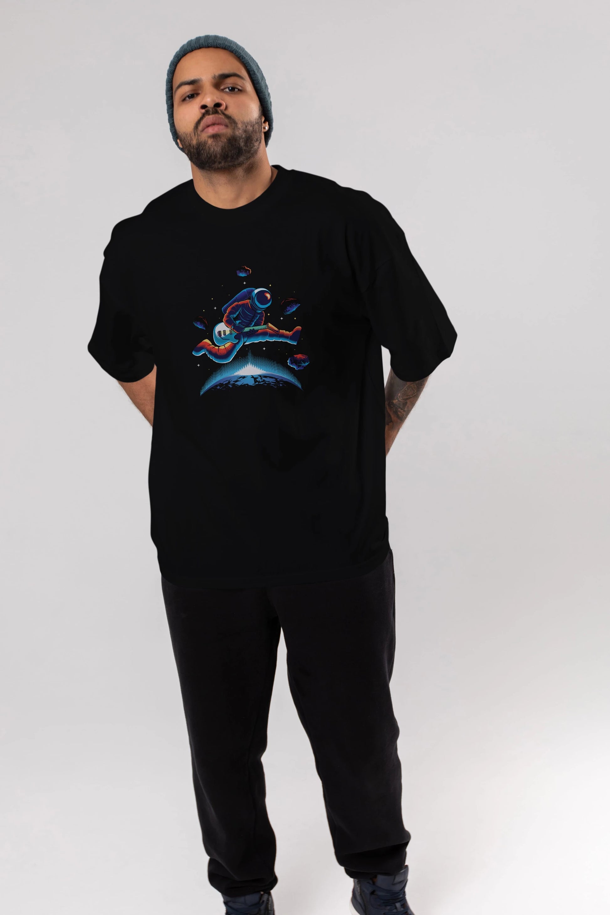 Astroguitar Ön Baskılı Oversize t-shirt Erkek Kadın Unisex