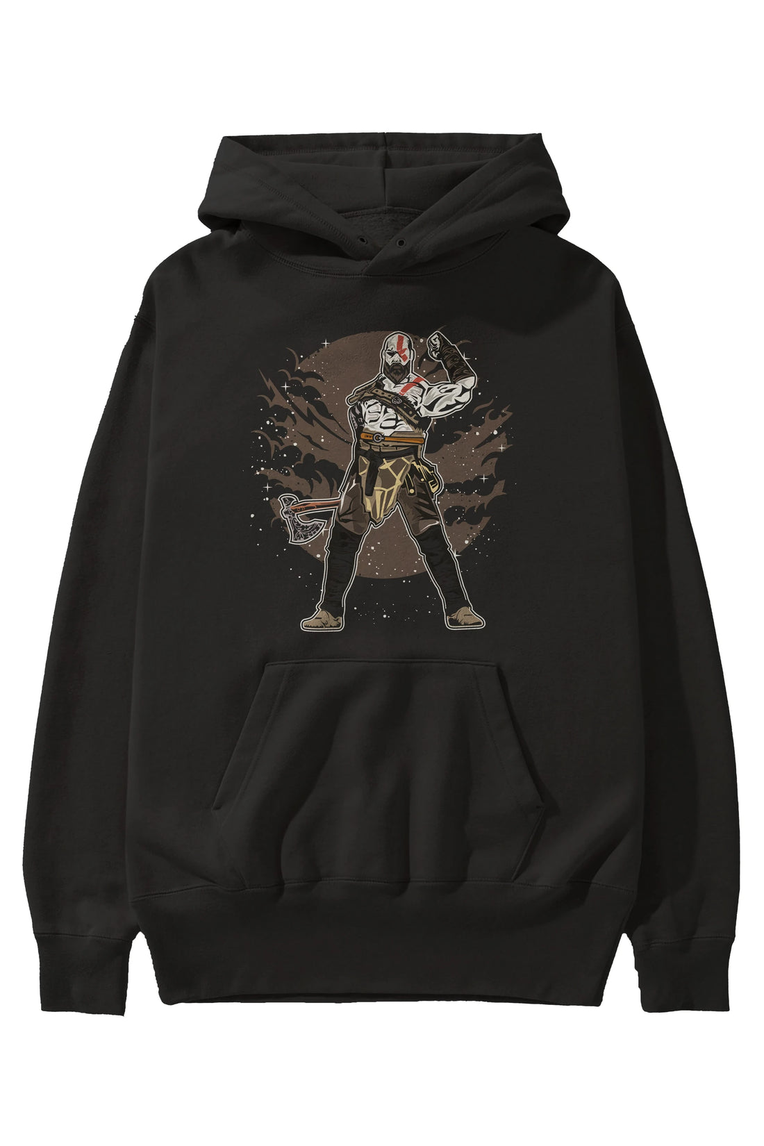 GOD OF WAR Ön Baskılı Hoodie Oversize Kapüşonlu Sweatshirt Erkek Kadın Unisex