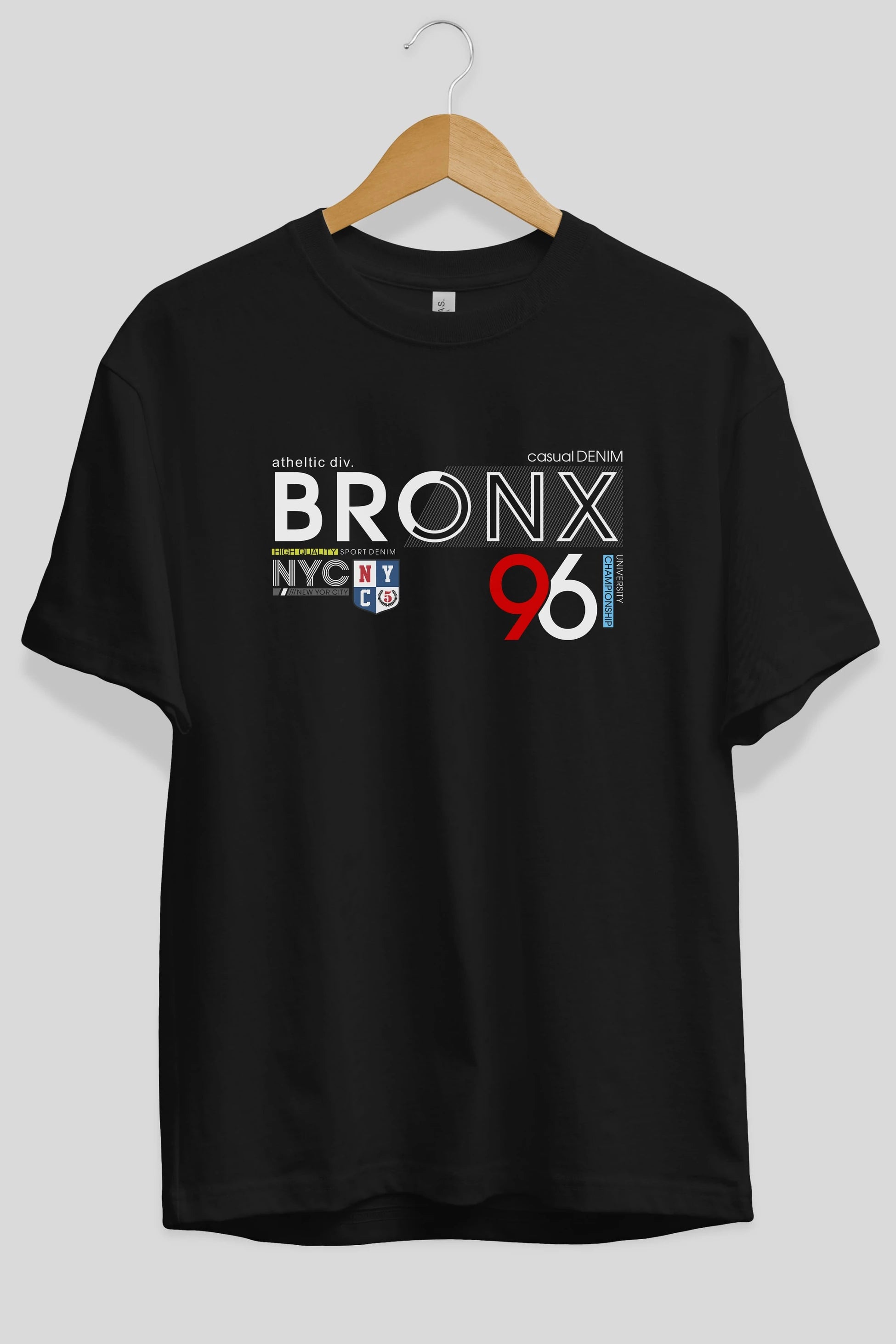 Bronx 96 Ön Baskılı Oversize t-shirt Erkek Kadın Unisex