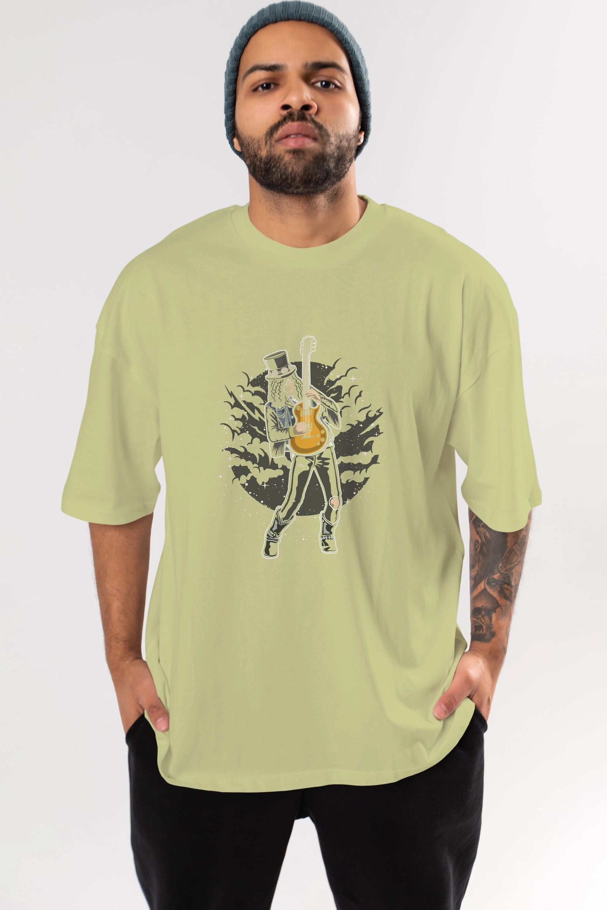 SLASH Ön Baskılı Oversize t-shirt Erkek Kadın Unisex %100 Pamuk tişort