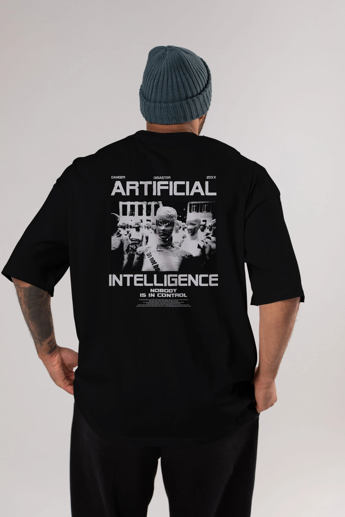 Artificial Intelligence Arka Baskılı Oversize t-shirt Erkek Kadın Unisex