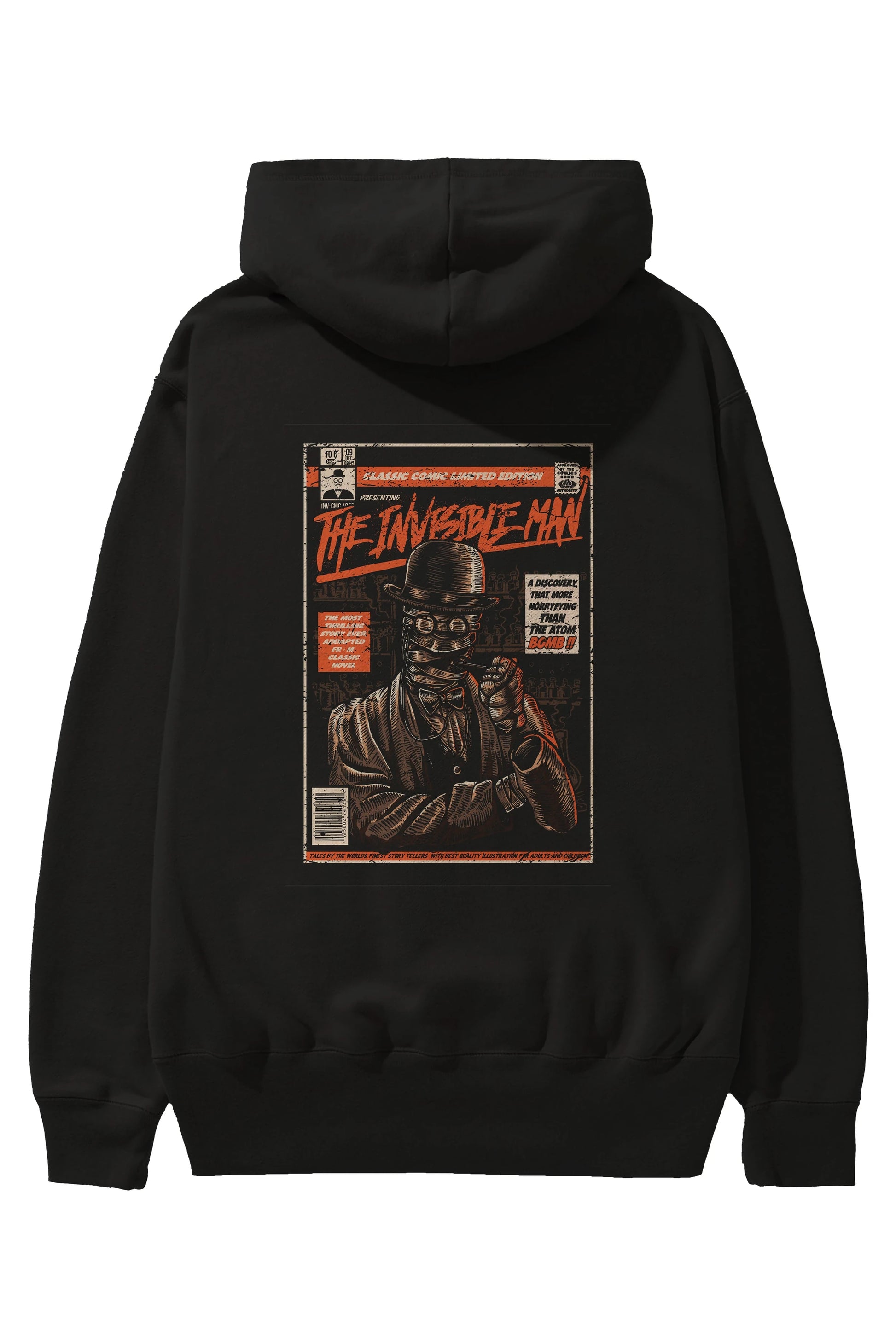 The Invisible Man Arka Baskılı Hoodie Oversize Kapüşonlu Sweatshirt Erkek Kadın Unisex