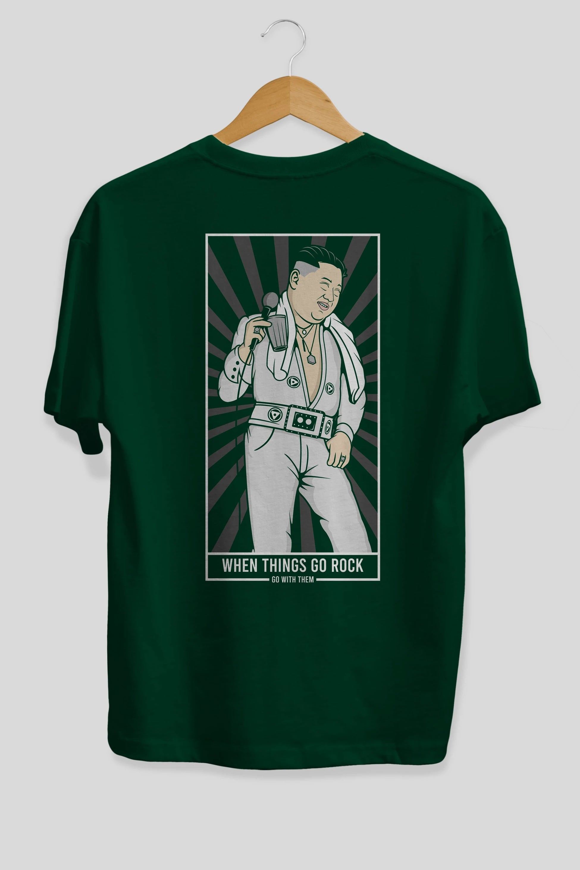 Kim Elvis Arka Baskılı Oversize t-shirt Erkek Kadın Unisex %100 Pamuk tişort