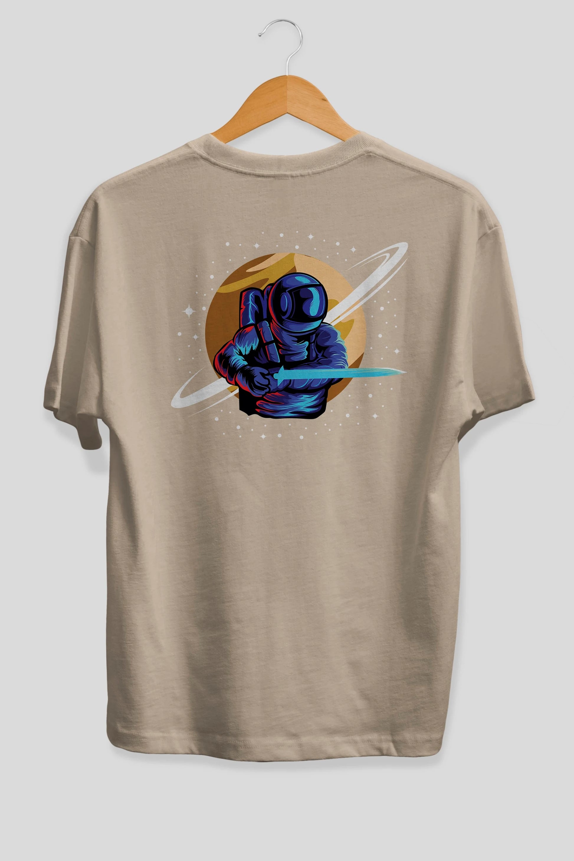 Astro Knight Arka Baskılı Oversize t-shirt Erkek Kadın Unisex