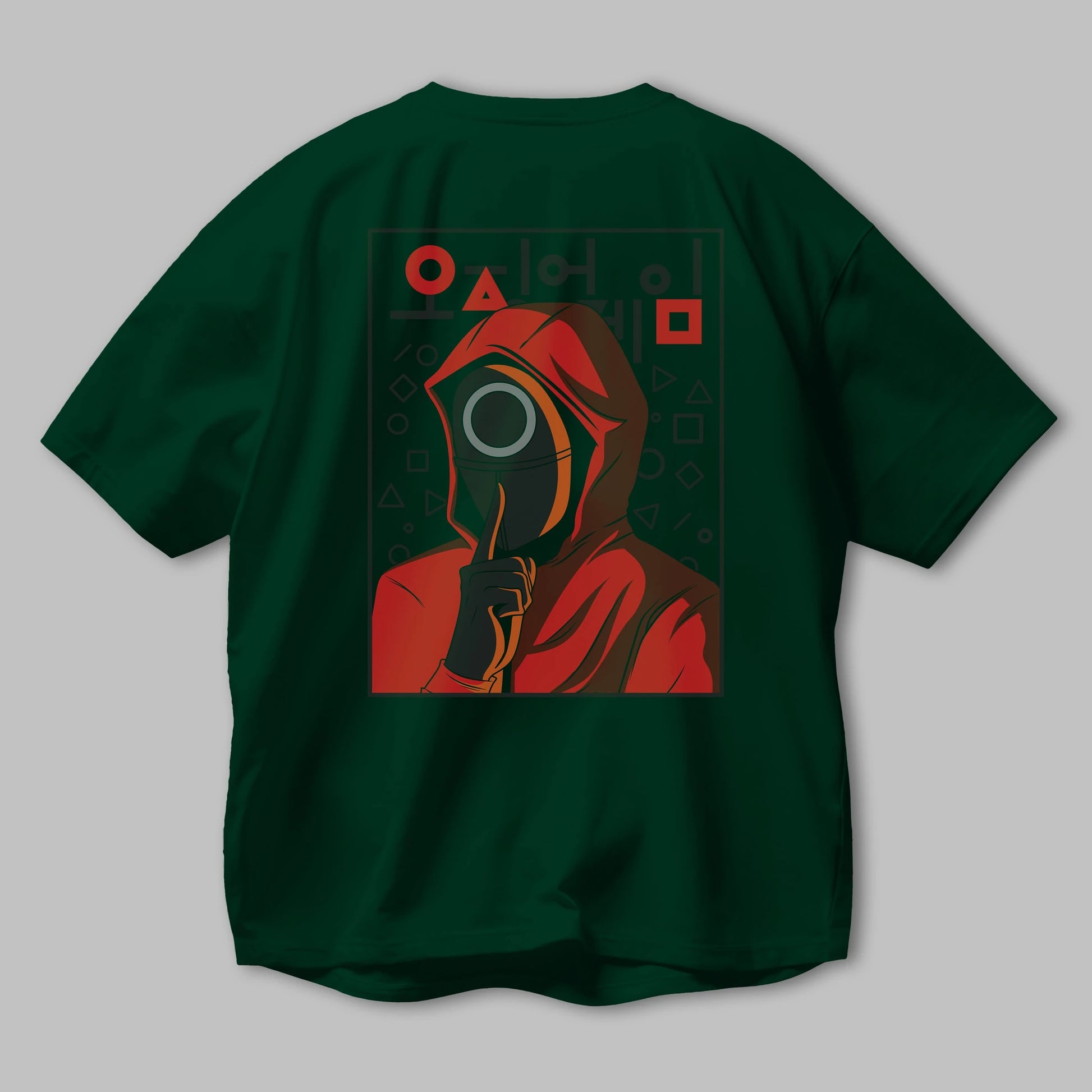 Squid Game (5) Arka Baskılı Oversize t-shirt Erkek Kadın Unisex %100 Pamuk Bisiklet Yaka tişort