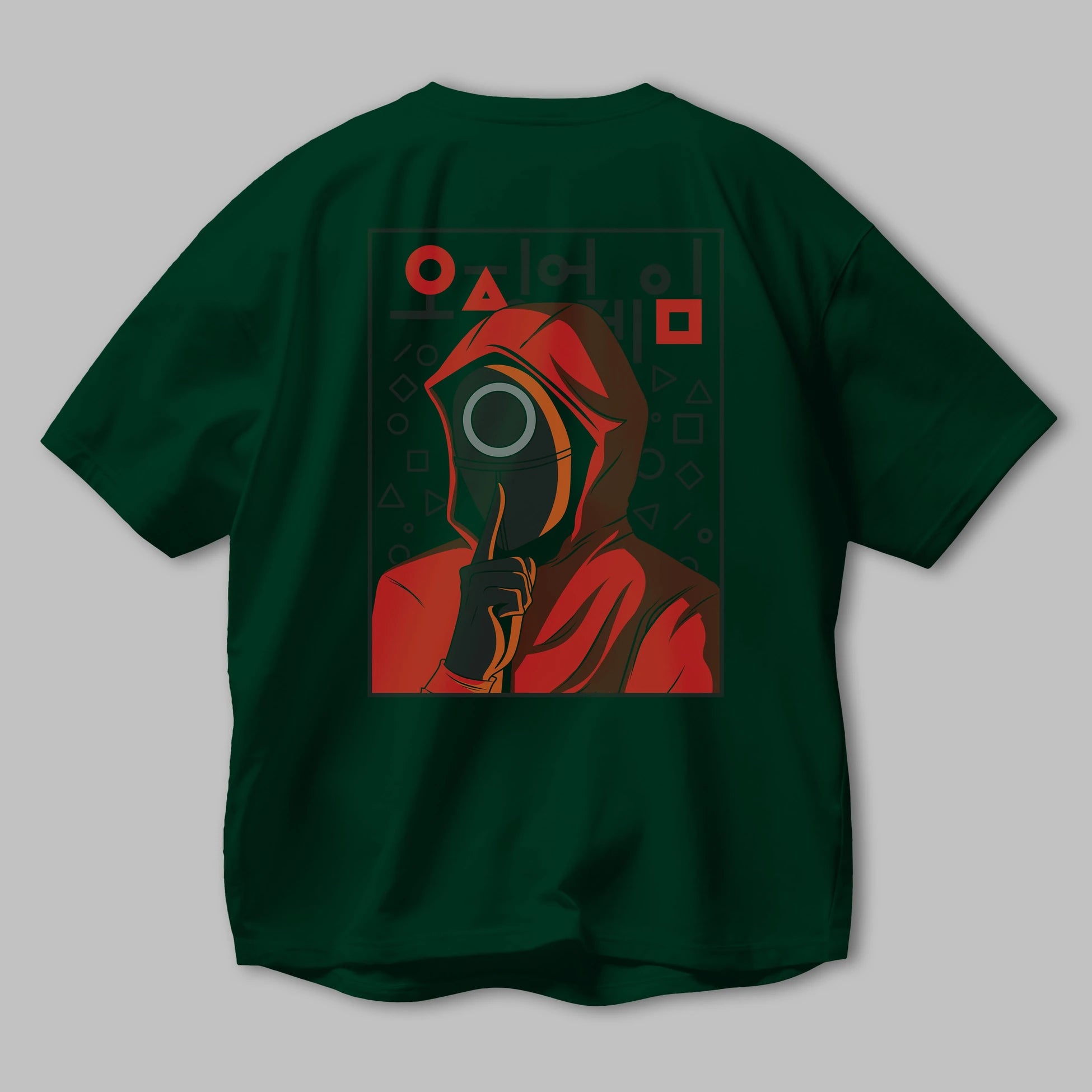 Squid Game (5) Arka Baskılı Oversize t-shirt Erkek Kadın Unisex %100 Pamuk Bisiklet Yaka tişort