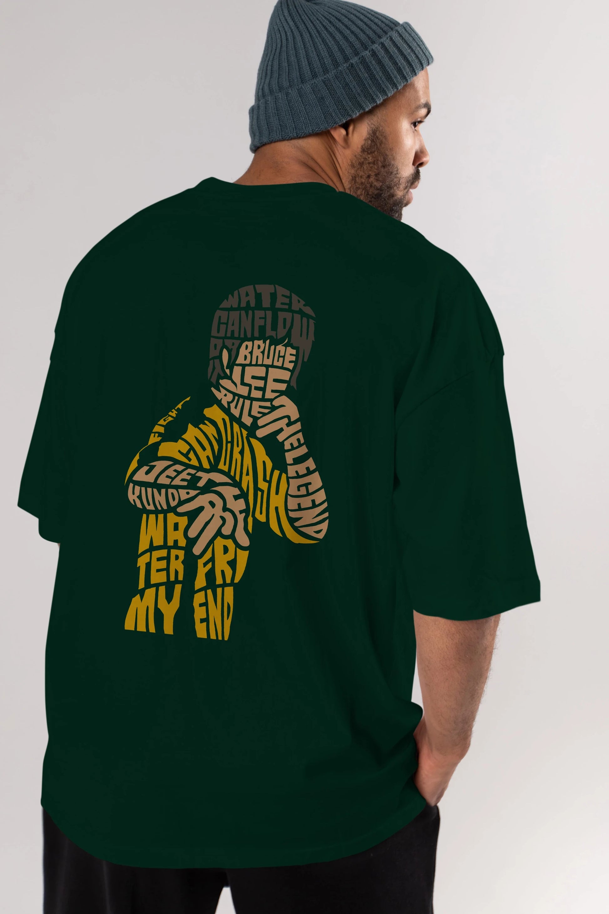 Bruce Lee Arka Baskılı Oversize t-shirt %100 pamuk Erkek Kadın Unisex