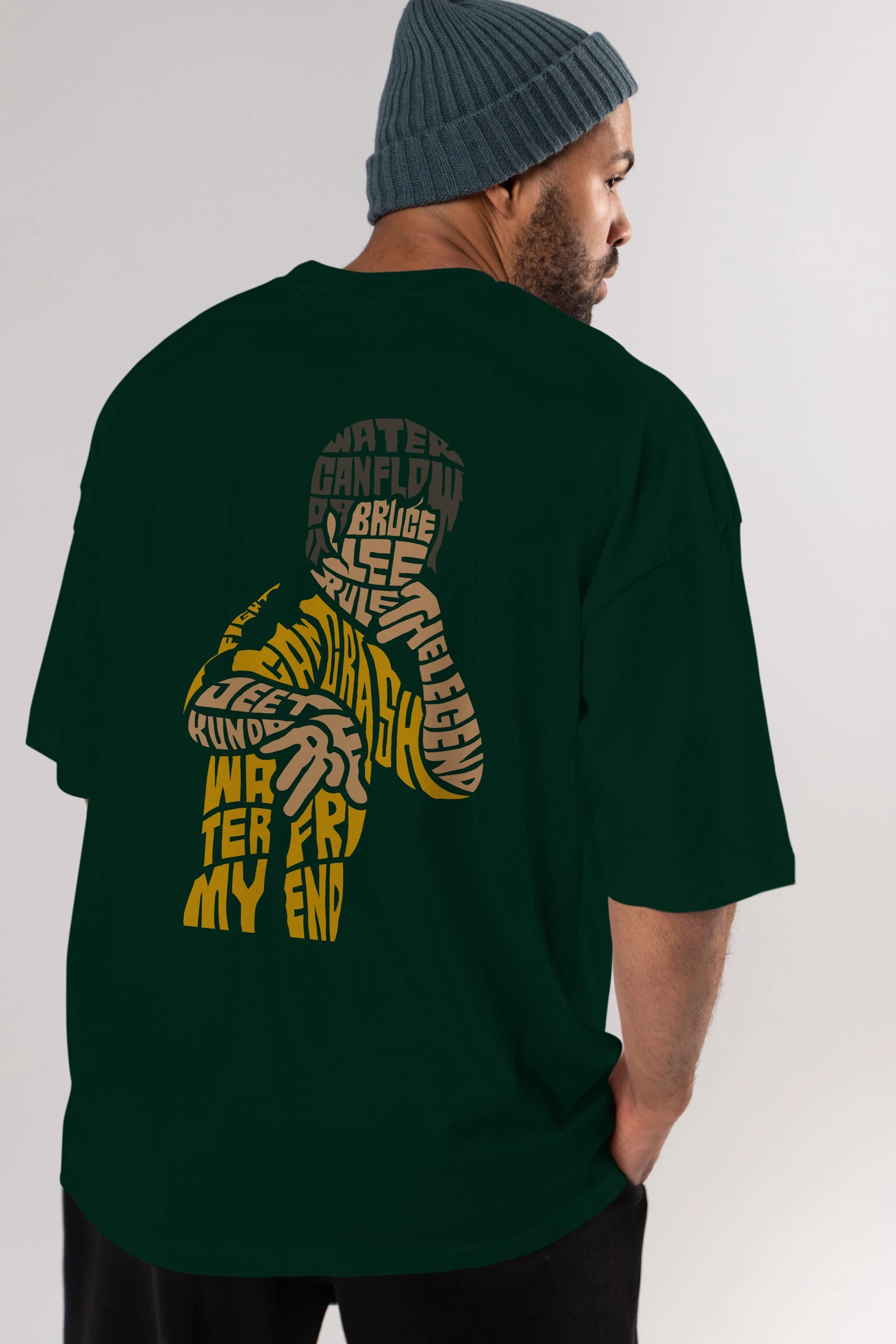 Bruce Lee Arka Baskılı Oversize t-shirt %100 pamuk Erkek Kadın Unisex