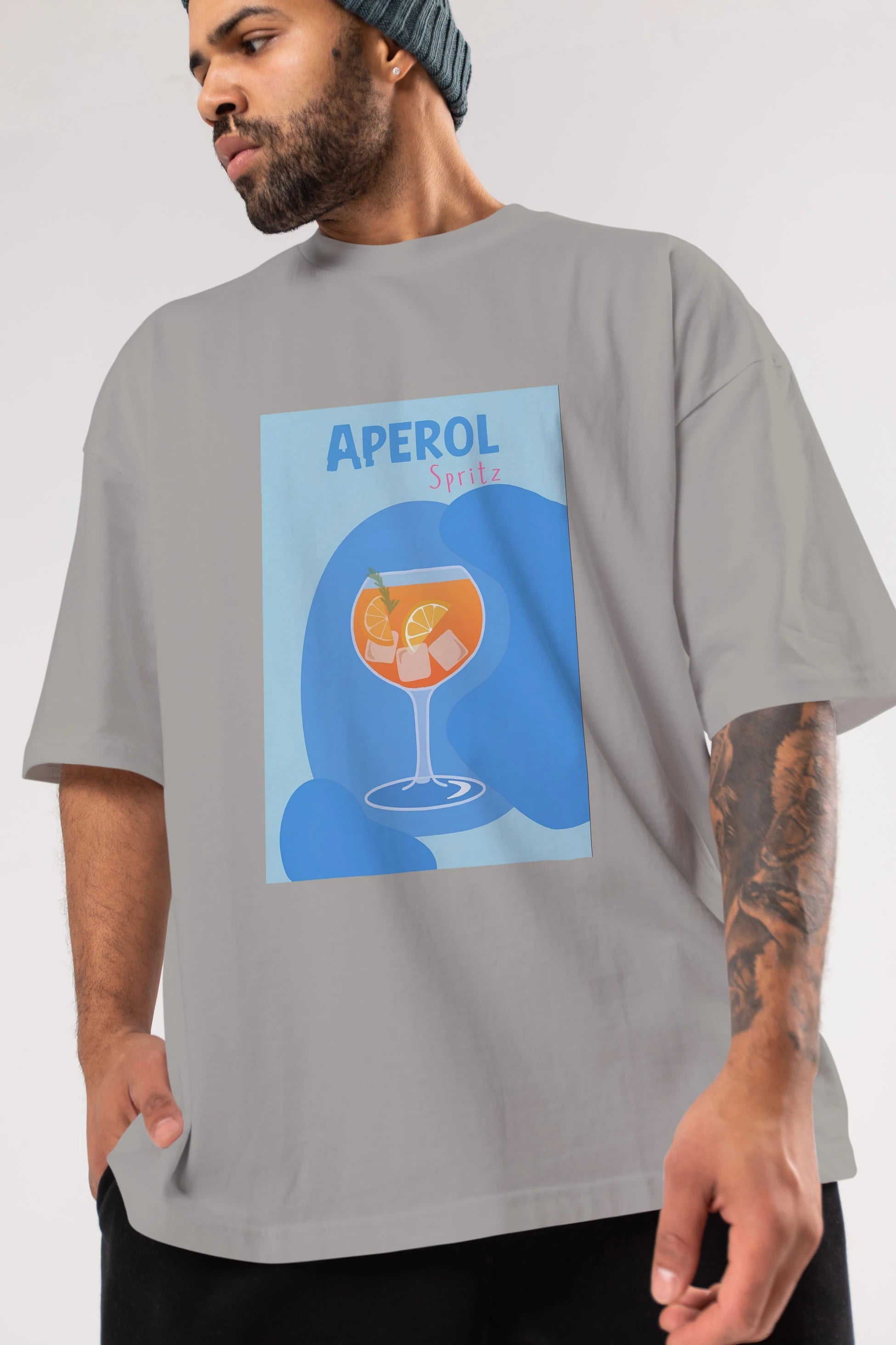 Aperol Spritz 10 Ön Baskılı Oversize t-shirt Erkek Kadın Unisex %100 Pamuk Bisiklet Yaka tişort