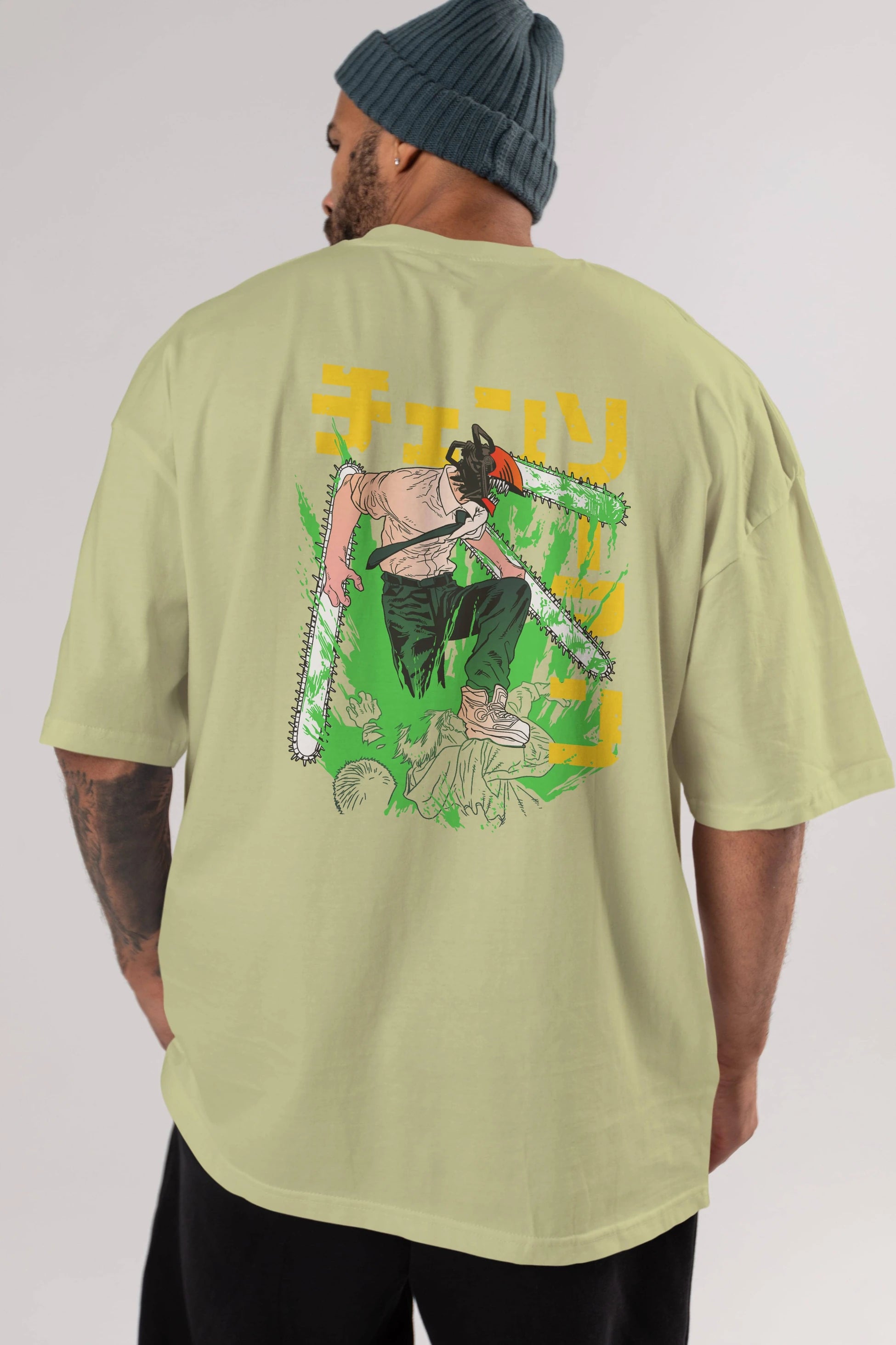 CHAINSAWMAN DENJI Anime Arka Baskılı Oversize t-shirt Erkek Kadın Unisex