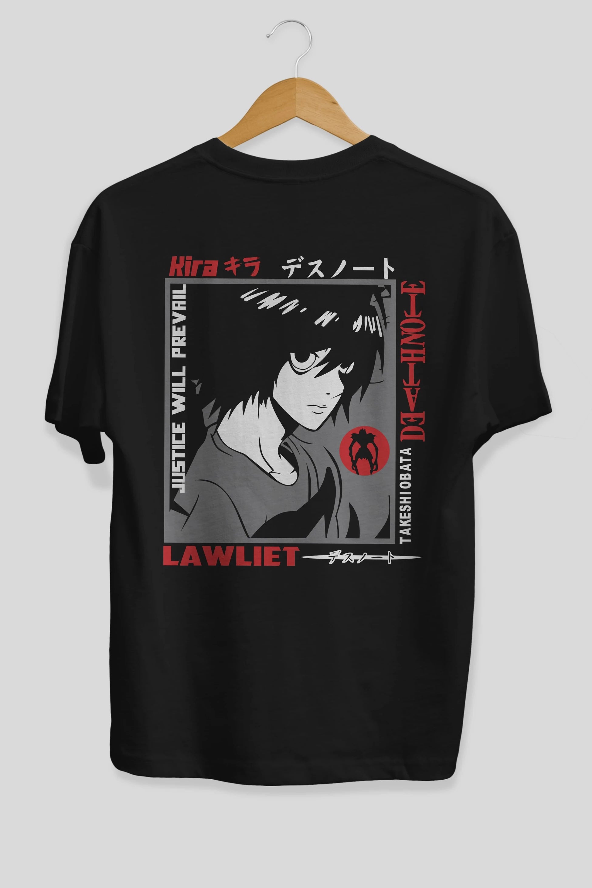 DEATH NOTE Anime Arka Baskılı Oversize t-shirt Erkek Kadın Unisex
