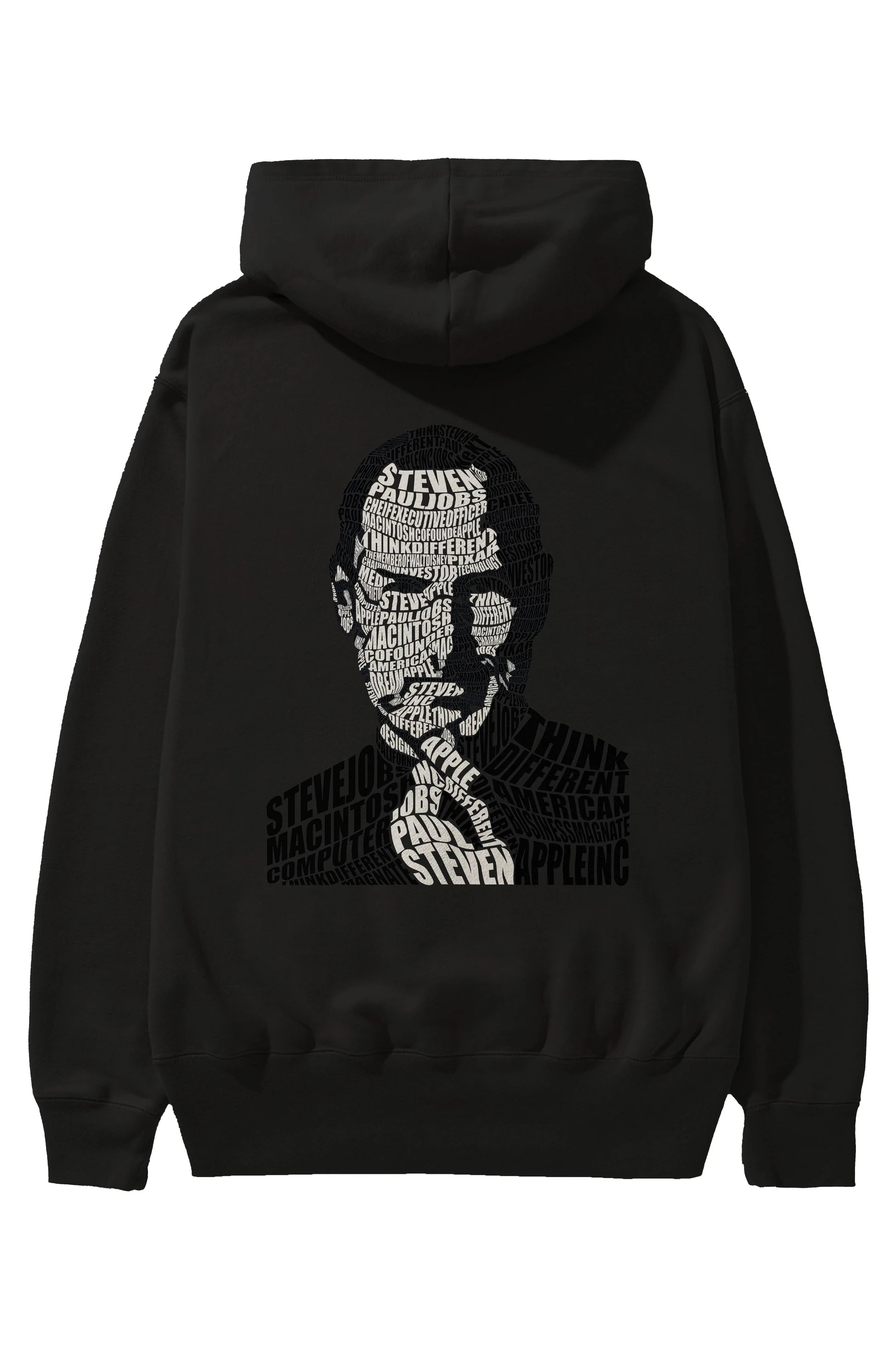 Steve Jobs Calligram Arka Baskılı Hoodie Oversize Kapüşonlu Sweatshirt Erkek Kadın Unisex