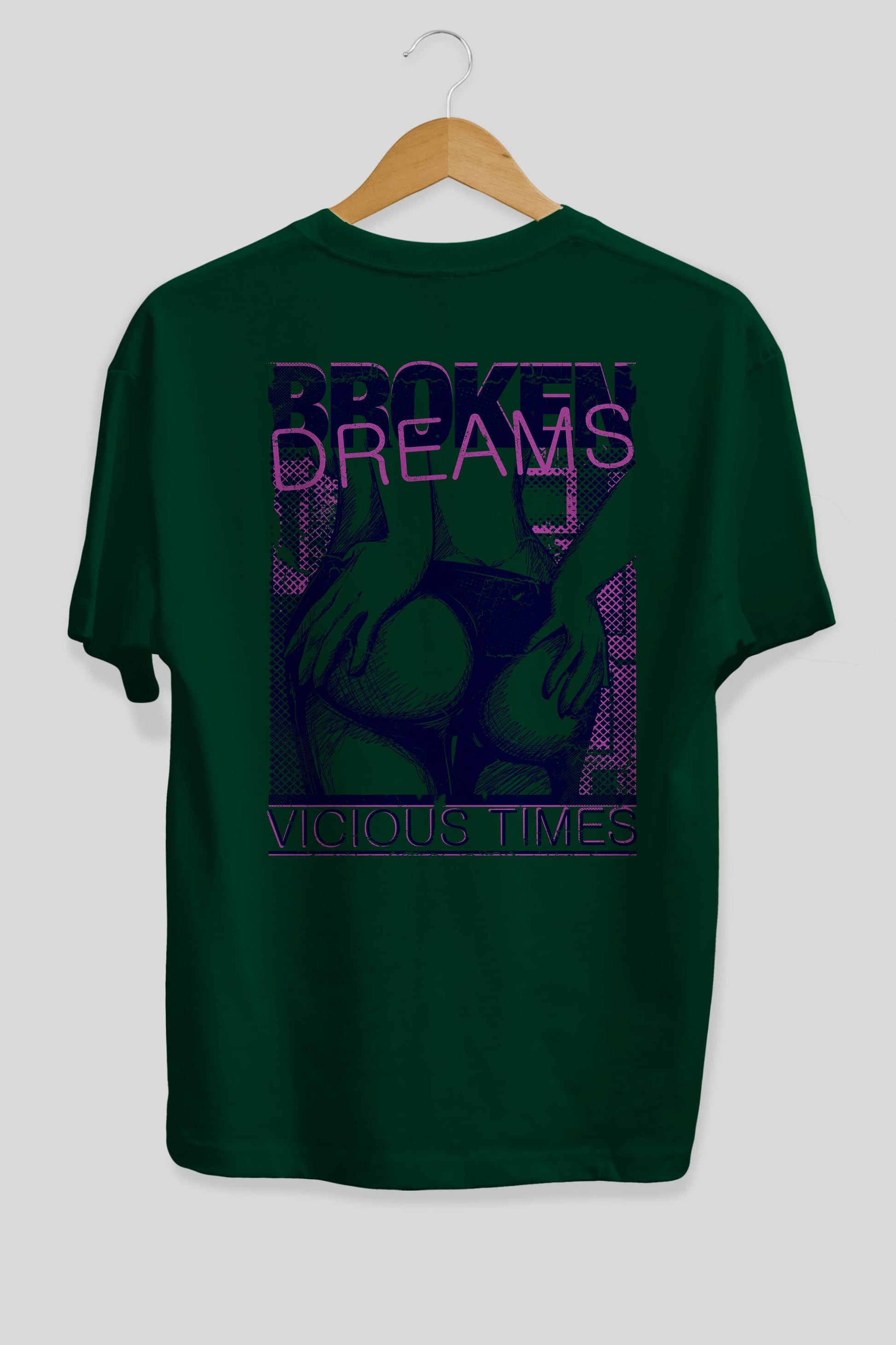 Broken Dreams Arka Baskılı Oversize t-shirt Erkek Kadın Unisex