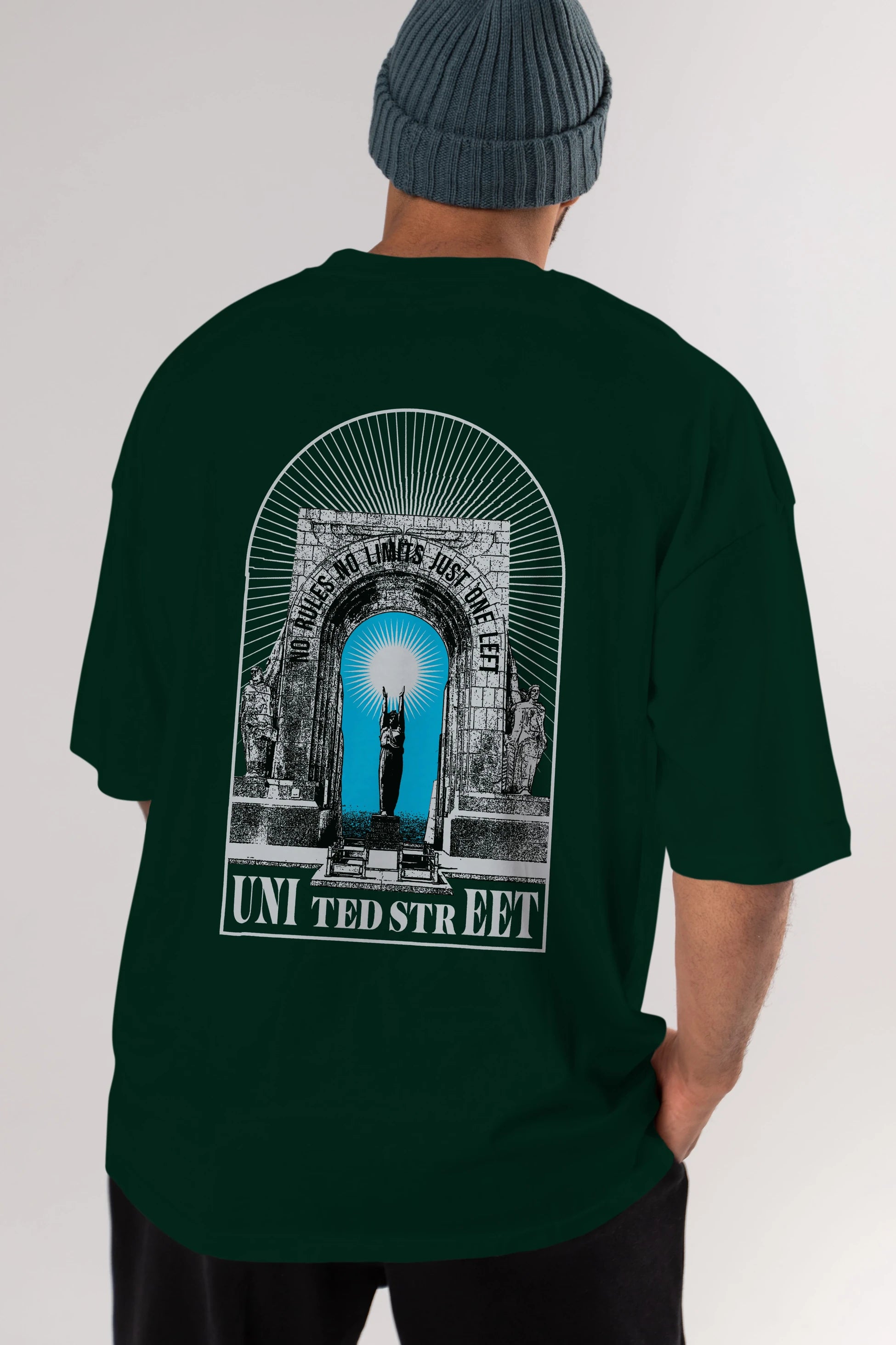 No Rules No Limits Arka Baskılı Oversize t-shirt Erkek Kadın Unisex