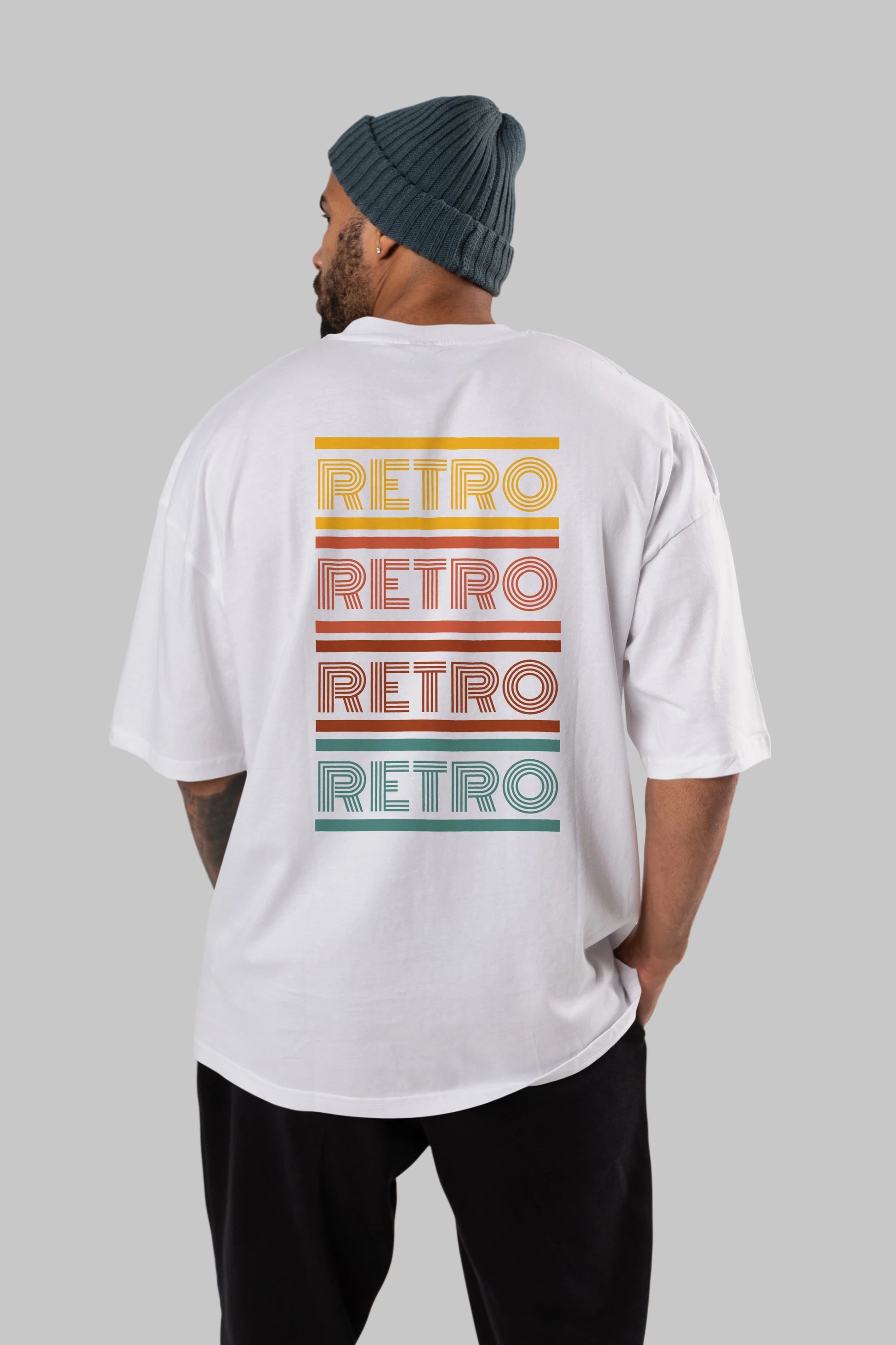 Retro Yazılı Arka Baskılı Oversize t-shirt Erkek Kadın Unisex
